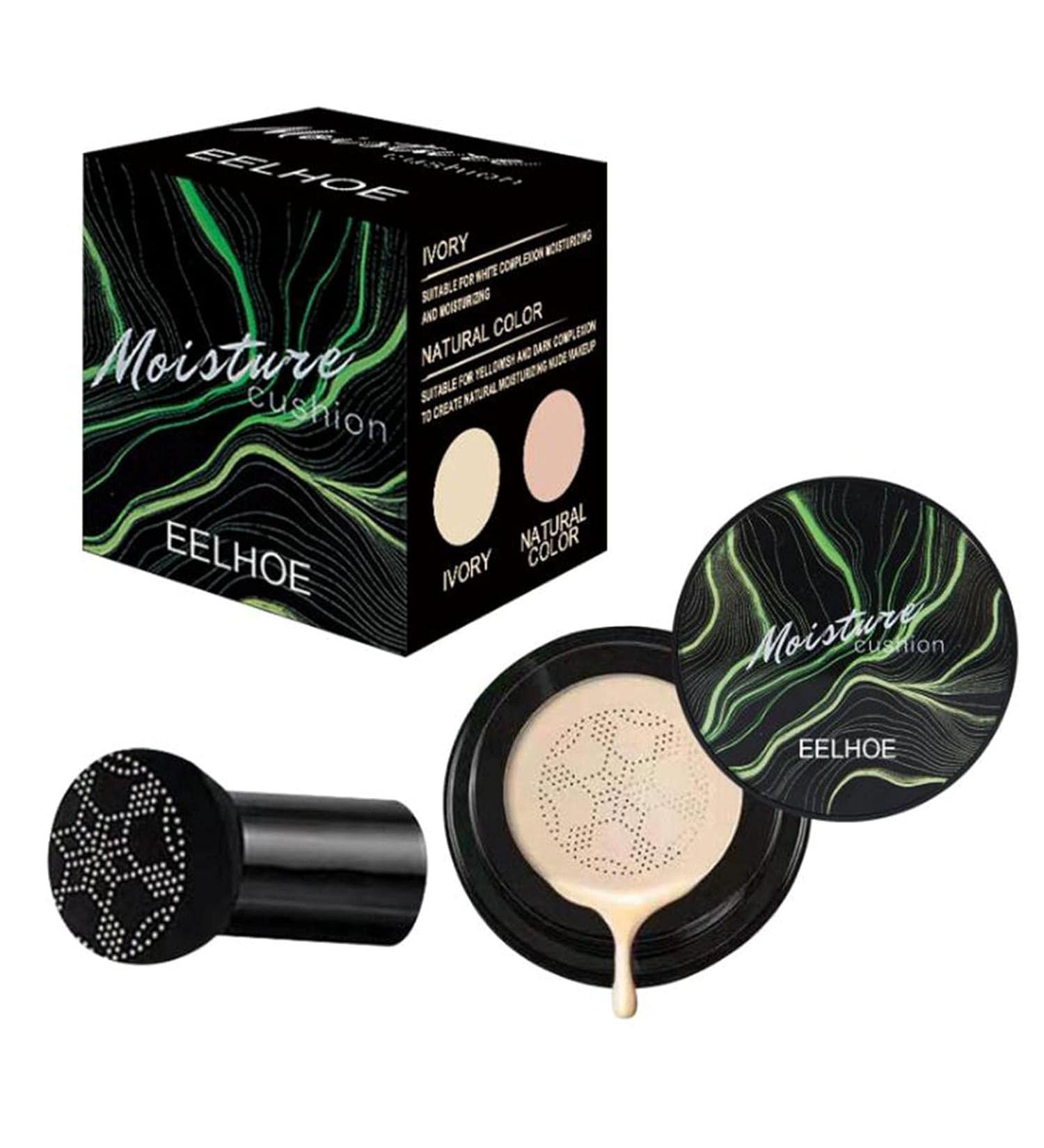 Buy Skin Tone Adjusting BB Cream Air Cushion - Long-lasting Brightening Foundation with Mushroom Sponge | Moisturizing Concealer for Natural Look - 02 Natural - Buy Online on GoSupps.com