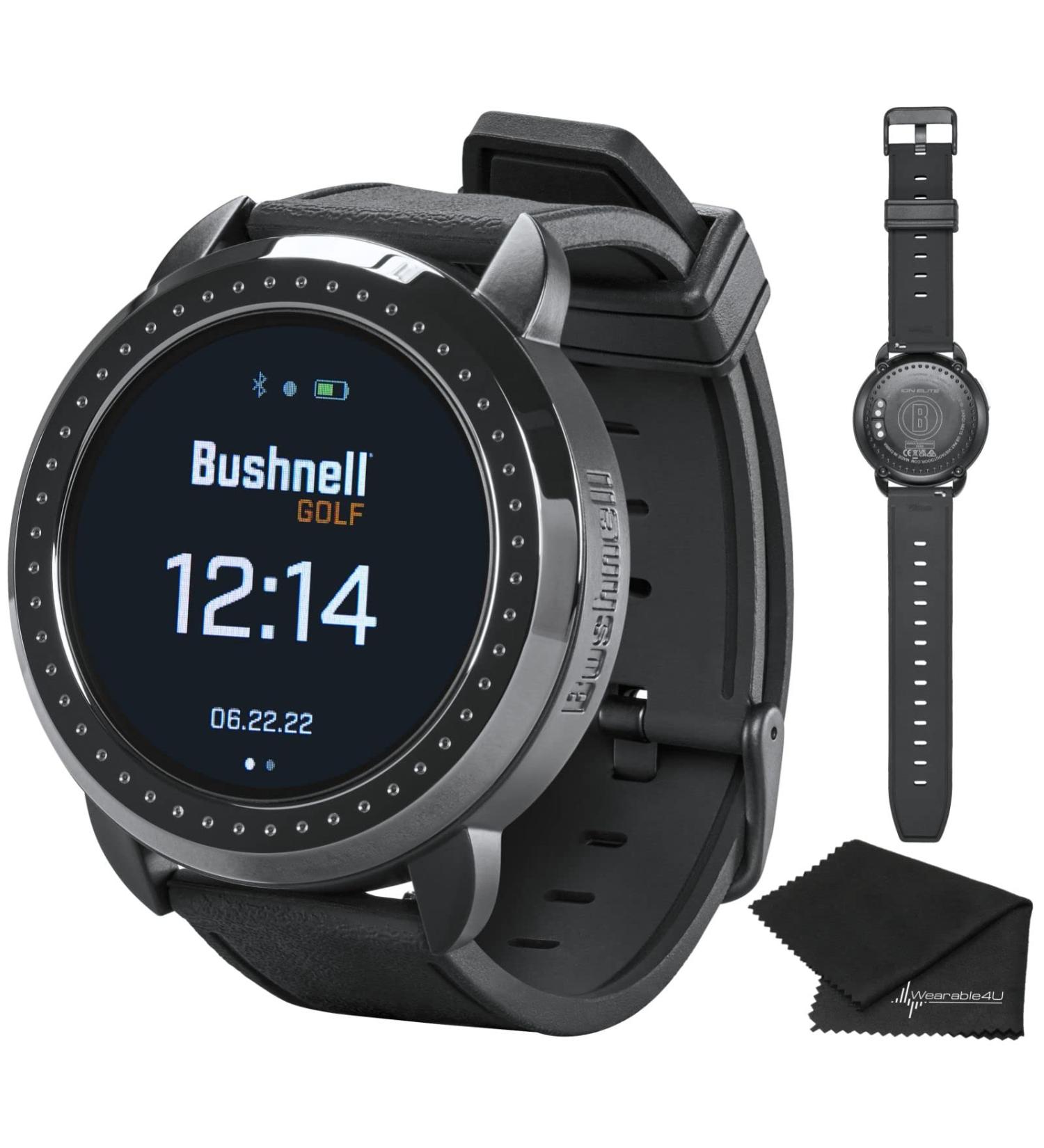 Bushnell iON Elite Black Golf GPS Watch Bundle with Lens Cleaning Cloth - Buy Online on GoSupps.com