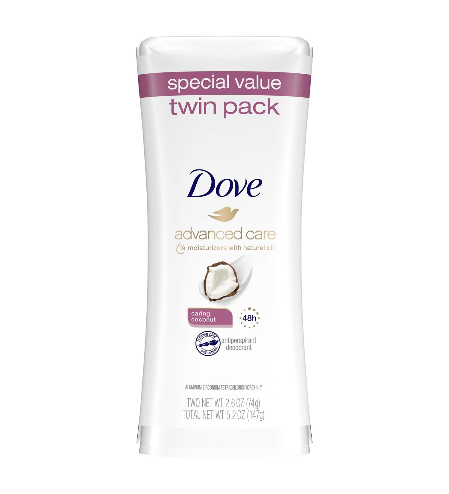 Dove Advanced Care Antiperspirant Deodorant Stick for Women Caring Coconut for 48 Hour Protection And Soft And Comfortable Underarms 2.6 Ounce (Pack of 2) Coconut 1 Count (Pack of 2) - Buy Online on GoSupps.com