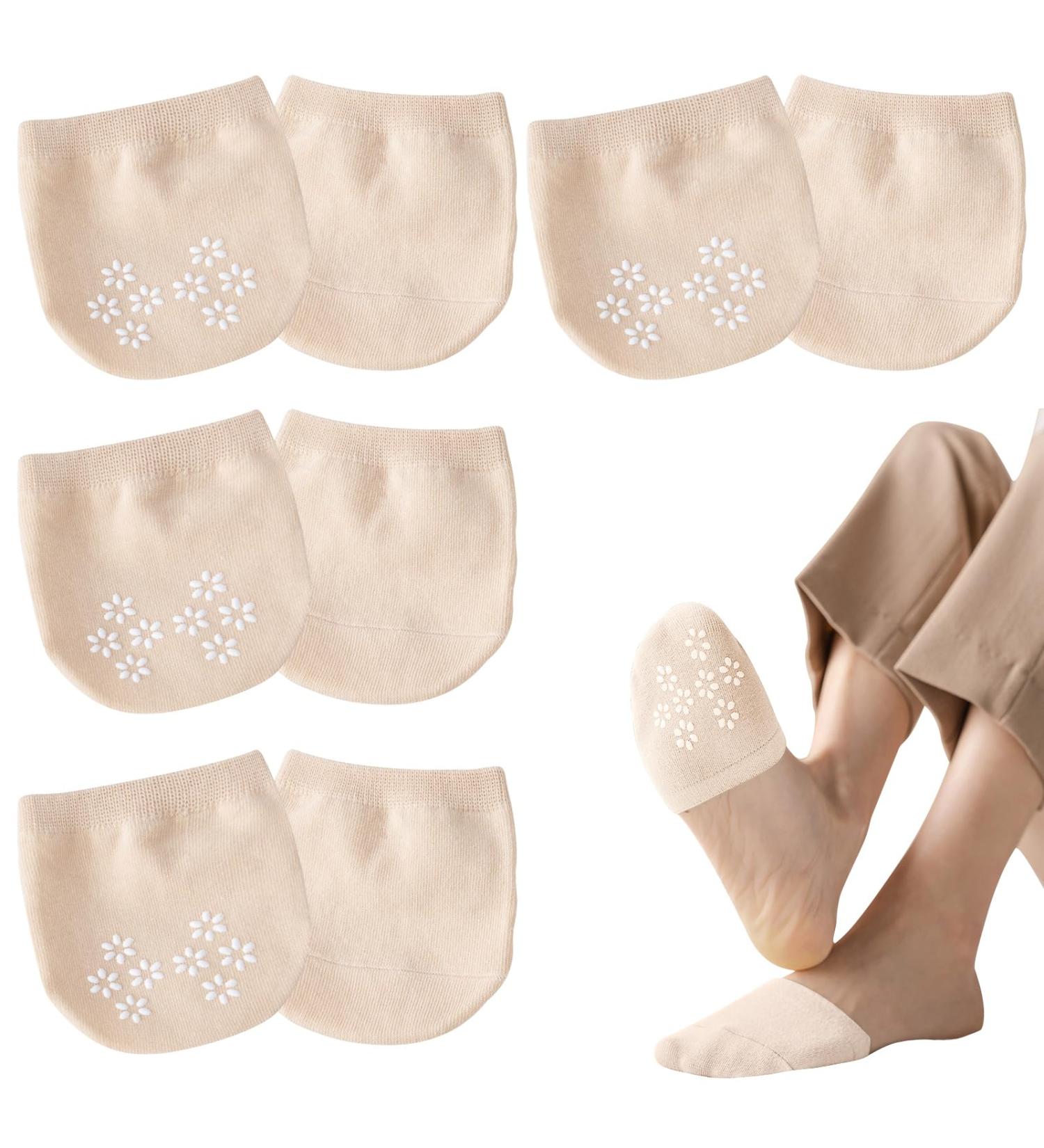 Zocone 4 Pairs Women's Breathable Non-Slip Half Socks - Invisible Cotton Toe Socks for High Heels & Ballet - Buy Online on GoSupps.com