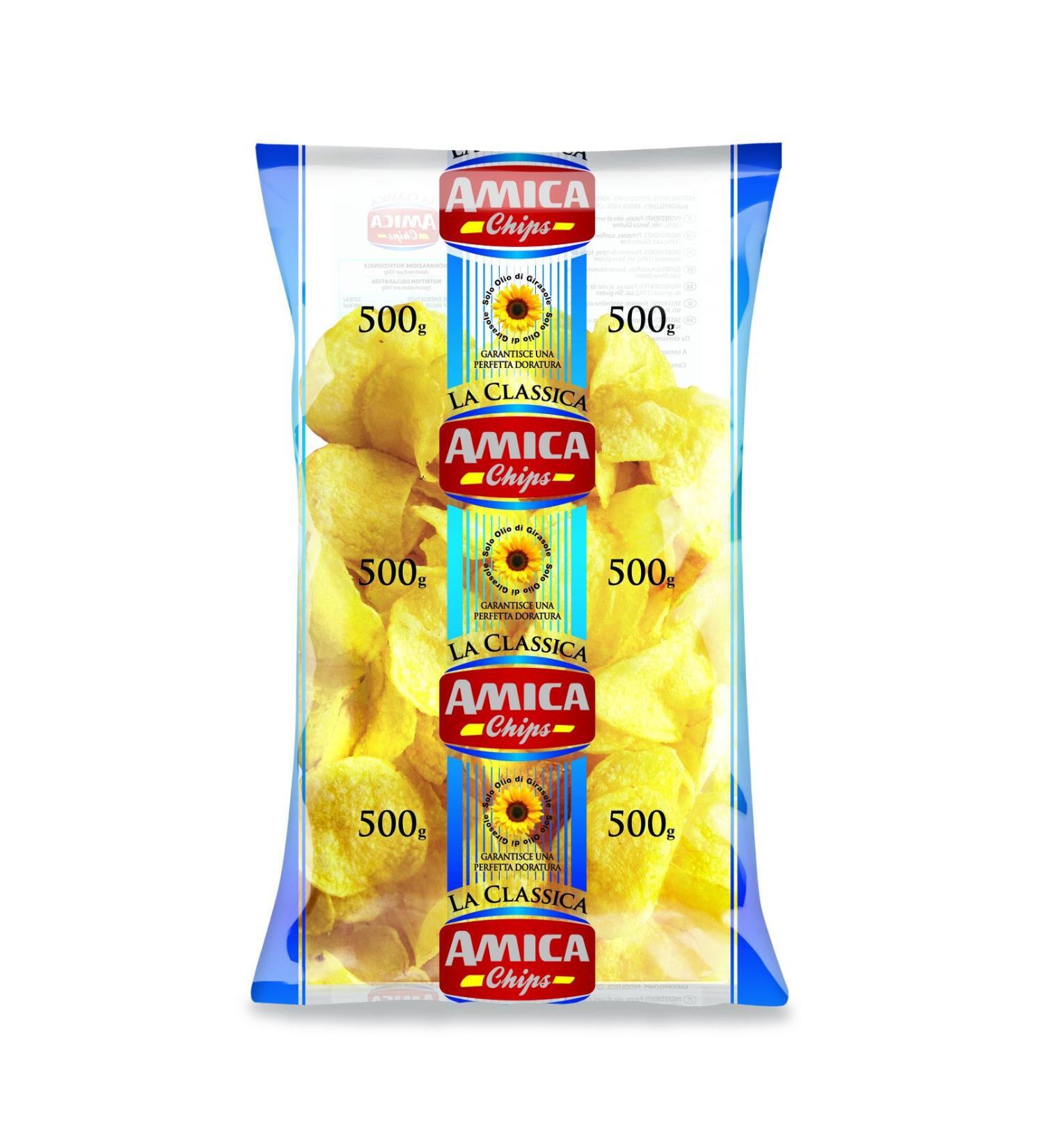  Amica Amica Chips Salted Potatoes Saliva 500g - Buy Online on GoSupps.com