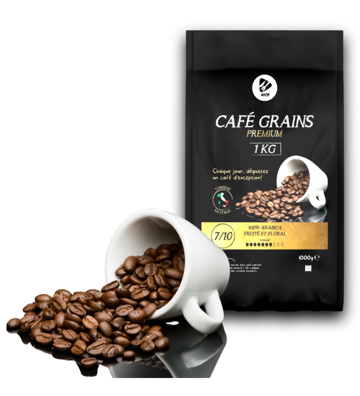 NICO - PREMIUM 100% Pure ARABICA Coffee Beans | Gold Medal 2021 Tasting Selection Caf s du Monde | 1 KG Pack | Intensity 7/10 | Beans Notes & Flavor Fruity and Floral Italian Roasting - Buy Online on GoSupps.com