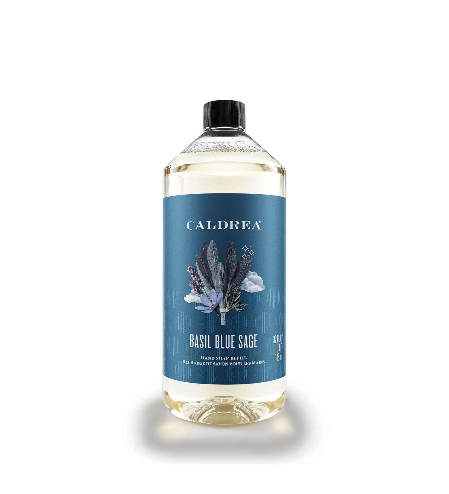 Caldrea Basil Blue Sage Hand Soap Refill - 32 oz Liquid with Aloe Vera Gel, Olive Oil & Essential Oils - Buy Online on GoSupps.com