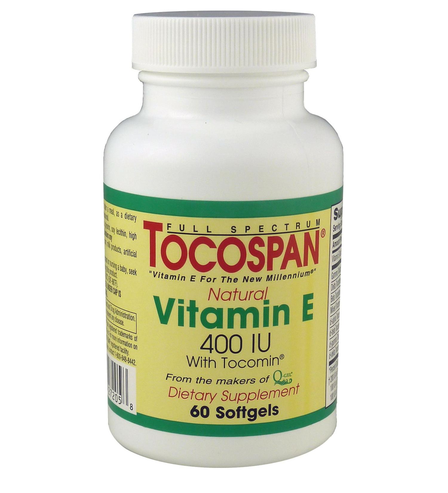 TOCOSPAN The Full Spectrum Vitamin E (400 IU Formulation) 60 Softgels