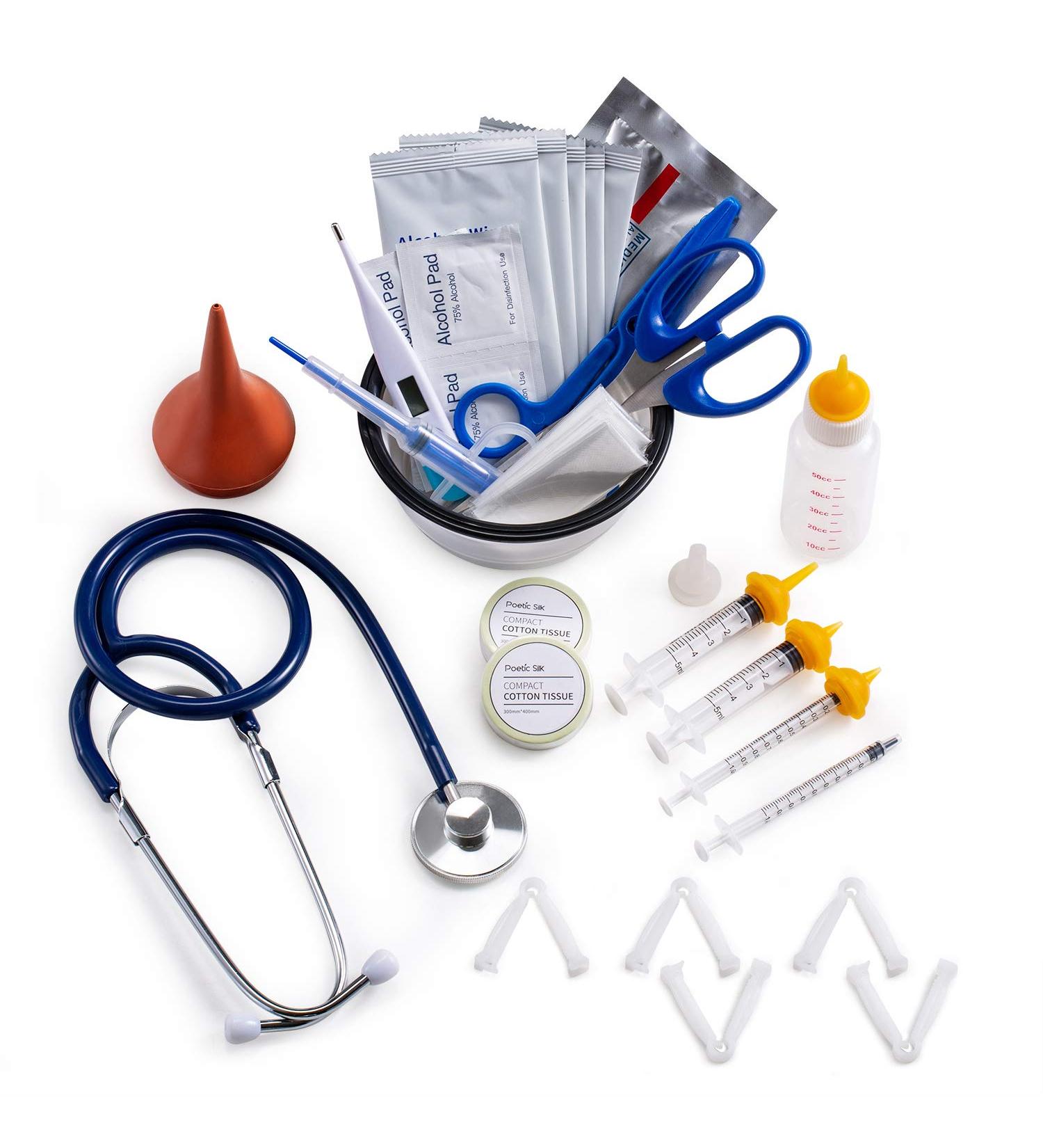 GSSFASHION Puppy Kitten Whelping Kit Whelping Kit with Feeding Nipple Bottle Scissors Cord Clamps Aspirator etc Full kit - Buy Online on GoSupps.com