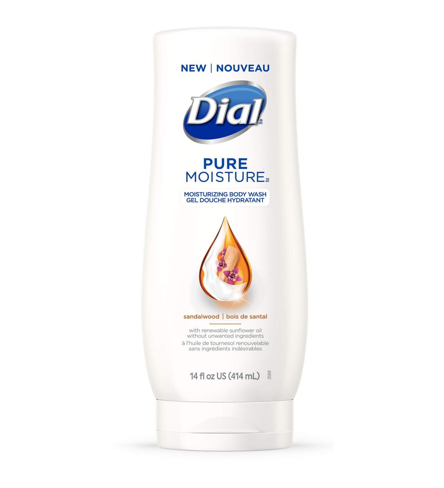 Dial Pure Moisture Body Wash Sandalwood 14 oz - Hydrating, Nourishing Formula - Buy Online on GoSupps.com