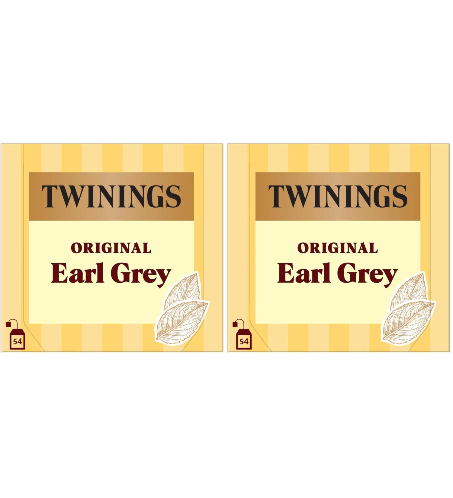 Twinings - Th Noir Original Earl Grey - Aromatis la Bergamote - 54 Sachets - Intense et D licat (Lot de 2) - Buy Online on GoSupps.com