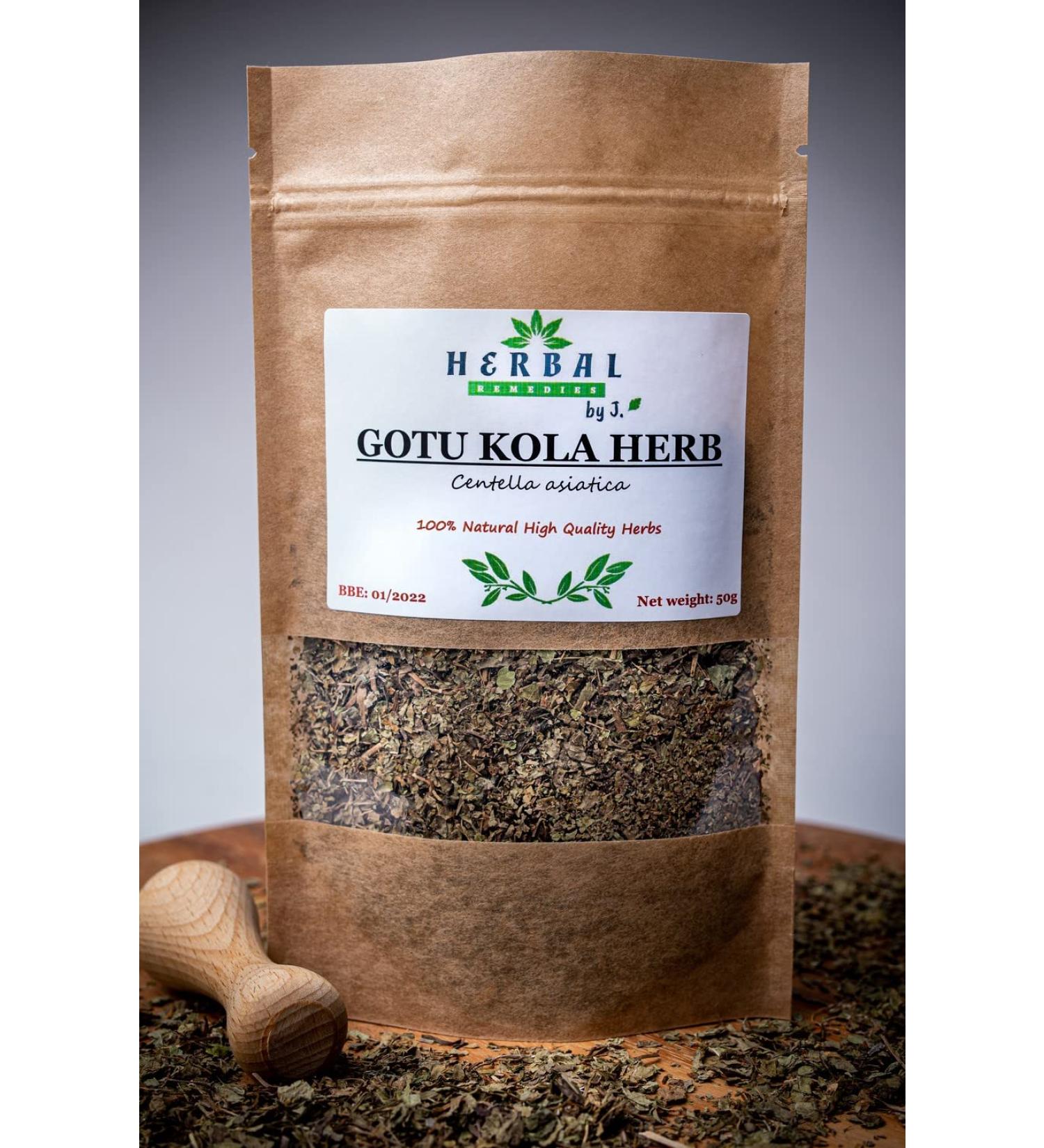 Gotu Kola Tea Dried Herb Loose Leaf - 50g - Centella asiatica Hydrocotyle Pennywort - Herbal Remedies by J. - Wakrotka - Buy Online on GoSupps.com