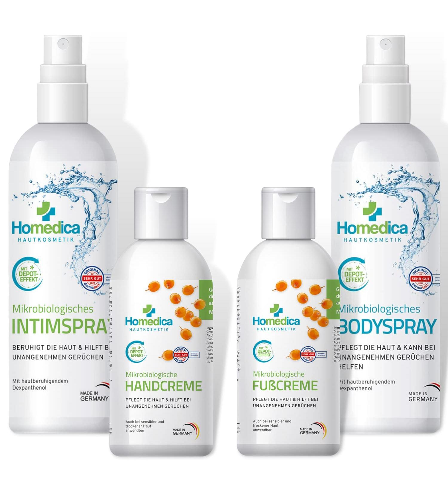  HOMEDICA Body care kit microbiological hand cream body lotion without unpleasant odours dermatologically tested vegan and made in Germany - Buy Online on GoSupps.com
