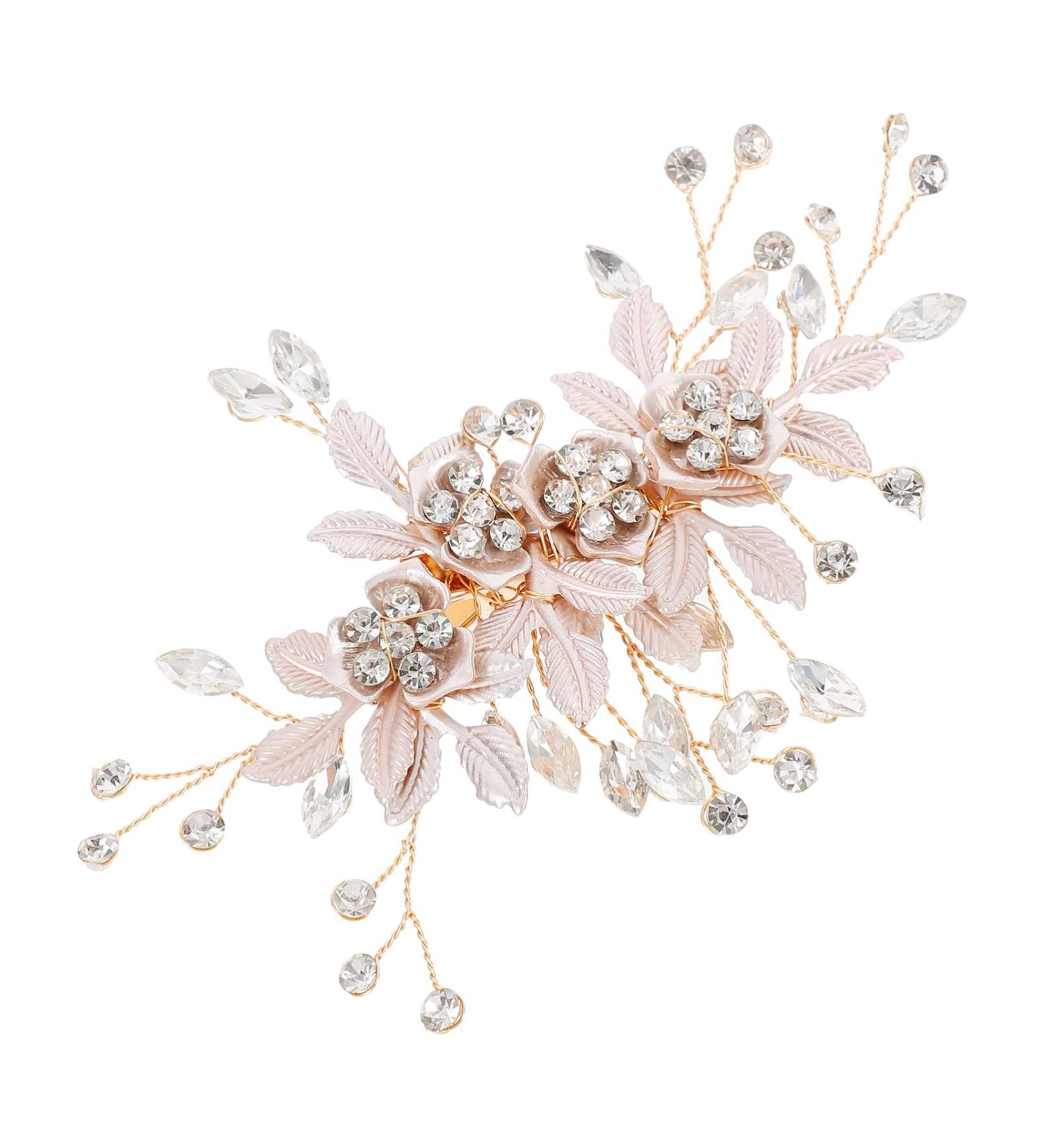 Shop Minkissy Bridal Bouquet Hair Clips | Rhinestone & Crystal Flower Clips for Brides & Women - Buy Online on GoSupps.com