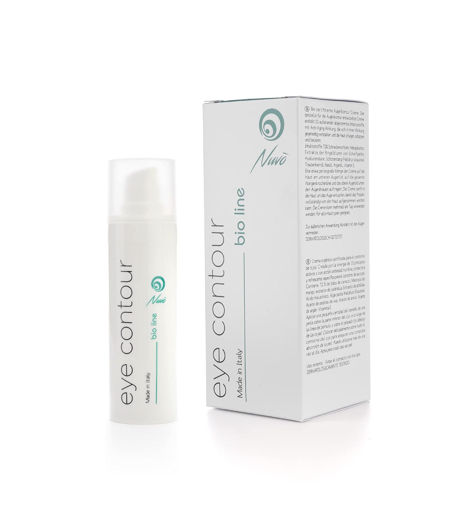 Nuvo Eye Cream with 72% Snail Mucus & Hyaluronic Acid - Anti-Dark Circles Puffiness & Wrinkles - 30ml Made in Italy - Buy Online on GoSupps.com