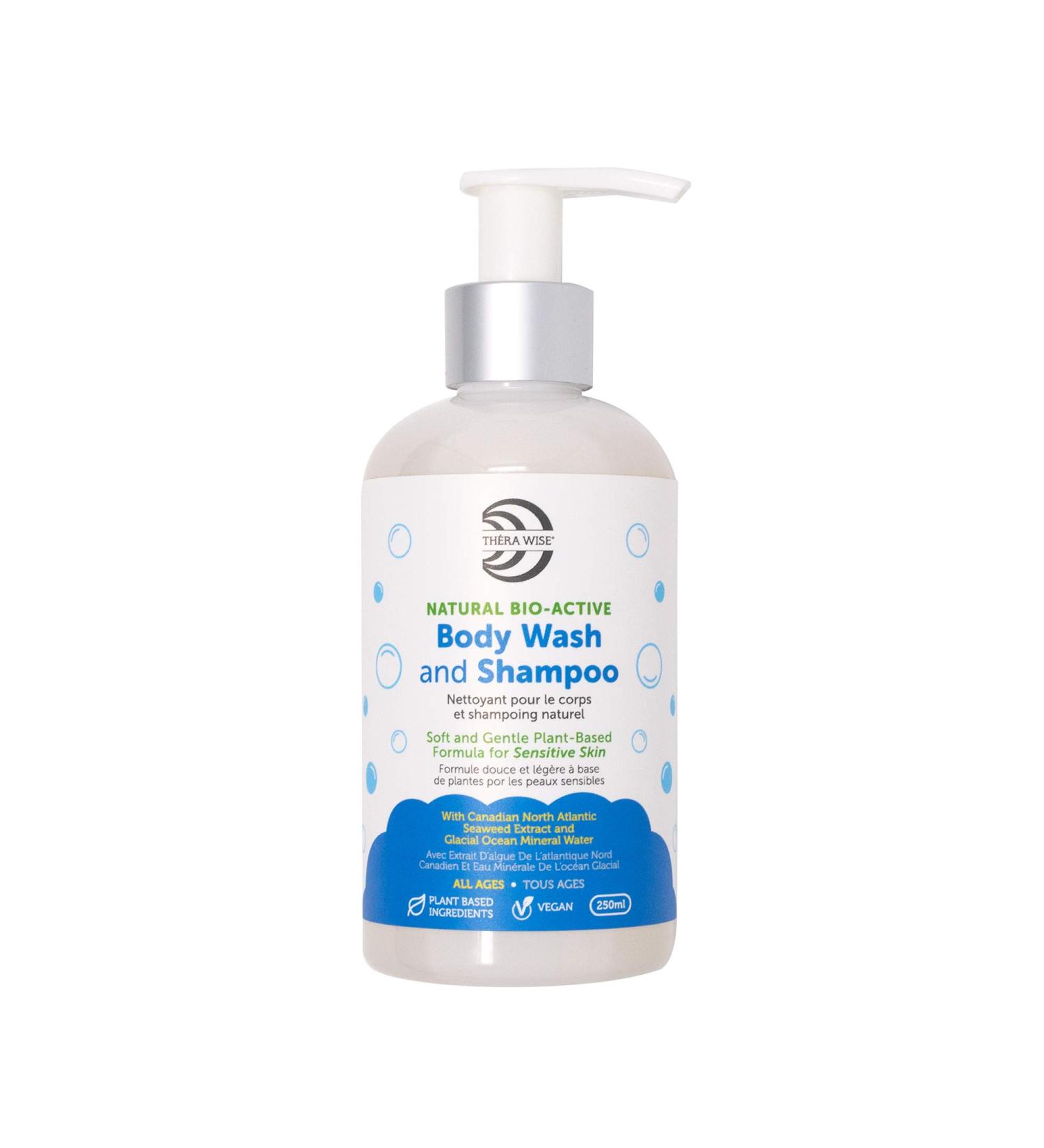 Thera Wise Natural Bio-Active 2 in 1 Shampoo & Body Wash Soft and Gentle Plant-Based Formula for Sensitive Skin Made With All-Natural Ingredients 250ml