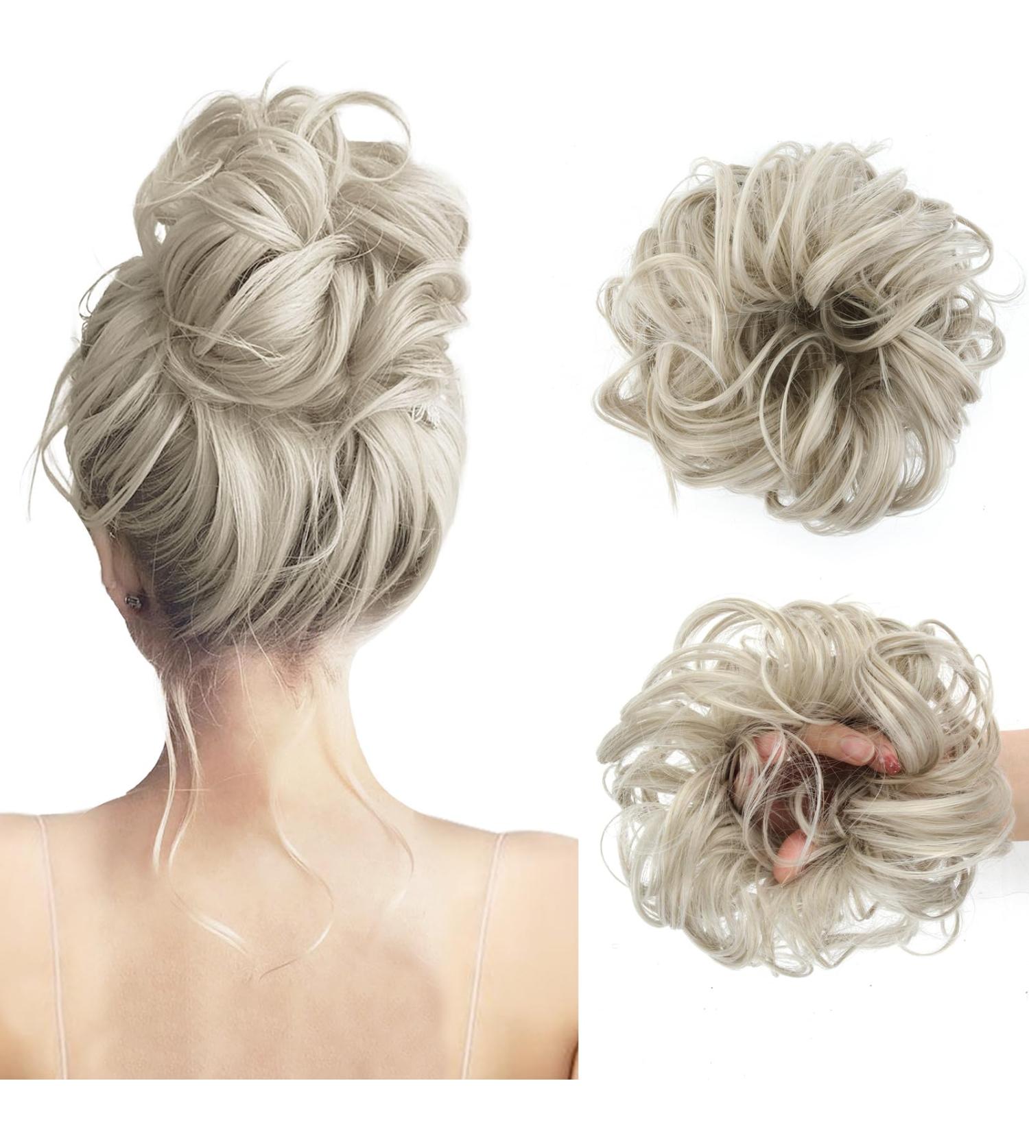 Vlasy Messy Bun Hair Piece | Curly Wavy Scrunchies Extension Chignon | Synthetic Hair Updo for Women & Girls (111# 35g) - Buy Online on GoSupps.com