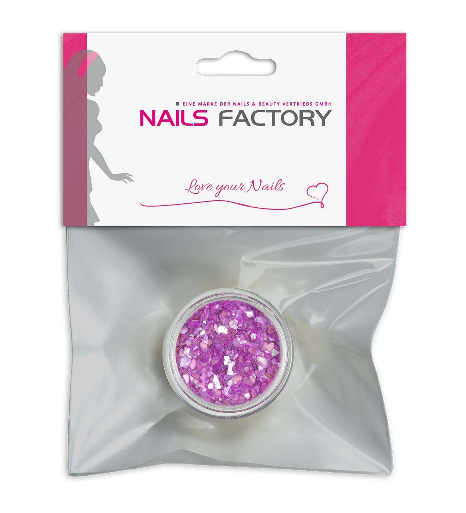 N&BF Nail Art Muschelspleter |Crushed Shells Purple |Perlmutt splinters for gel nails and acrylic modeling |Glitter Sea Shells |Glitzer mussel particles |Musschel inlays purple