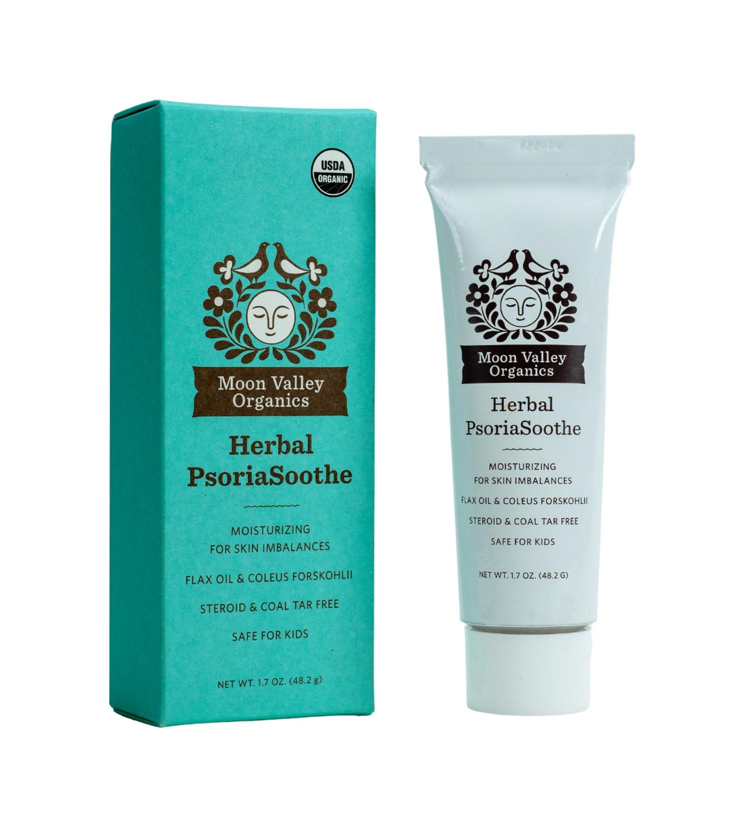 Moon Valley Organics PsoriaSoothe - Herbal Skin Relief with Flax Oil & Aloe Vera for Psoriasis Eczema & Dry Skin - Moisturizing Solution for Adults & Children - Buy Online on GoSupps.com