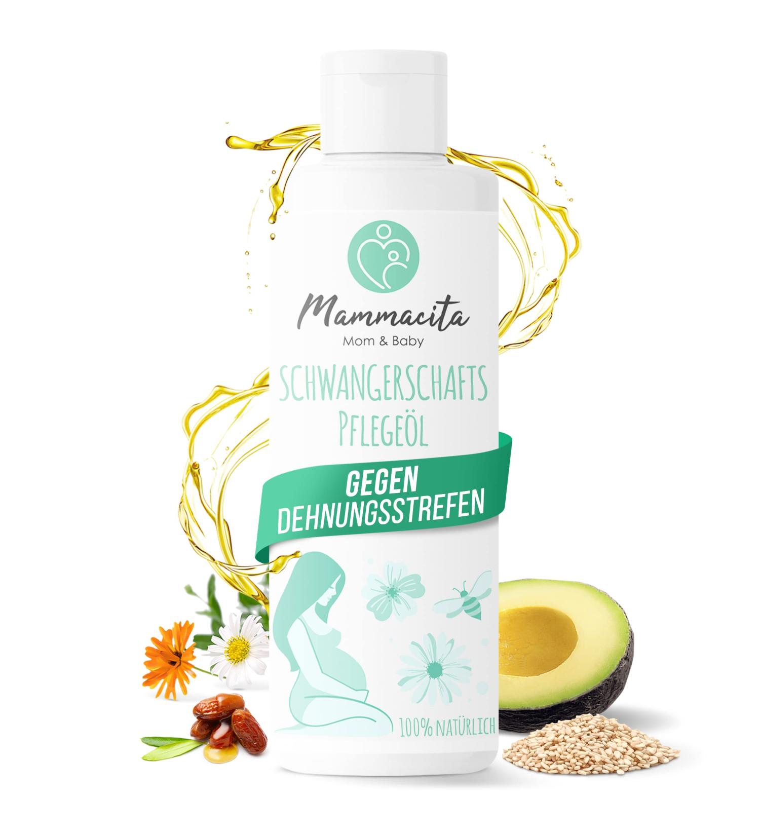 Mammacita Strain Strips Oil 125ml - Vegan Pregnancy Stretch Mark & Scar Treatment Body Massage Oil for Belly Legs & Chest - Buy Online on GoSupps.com