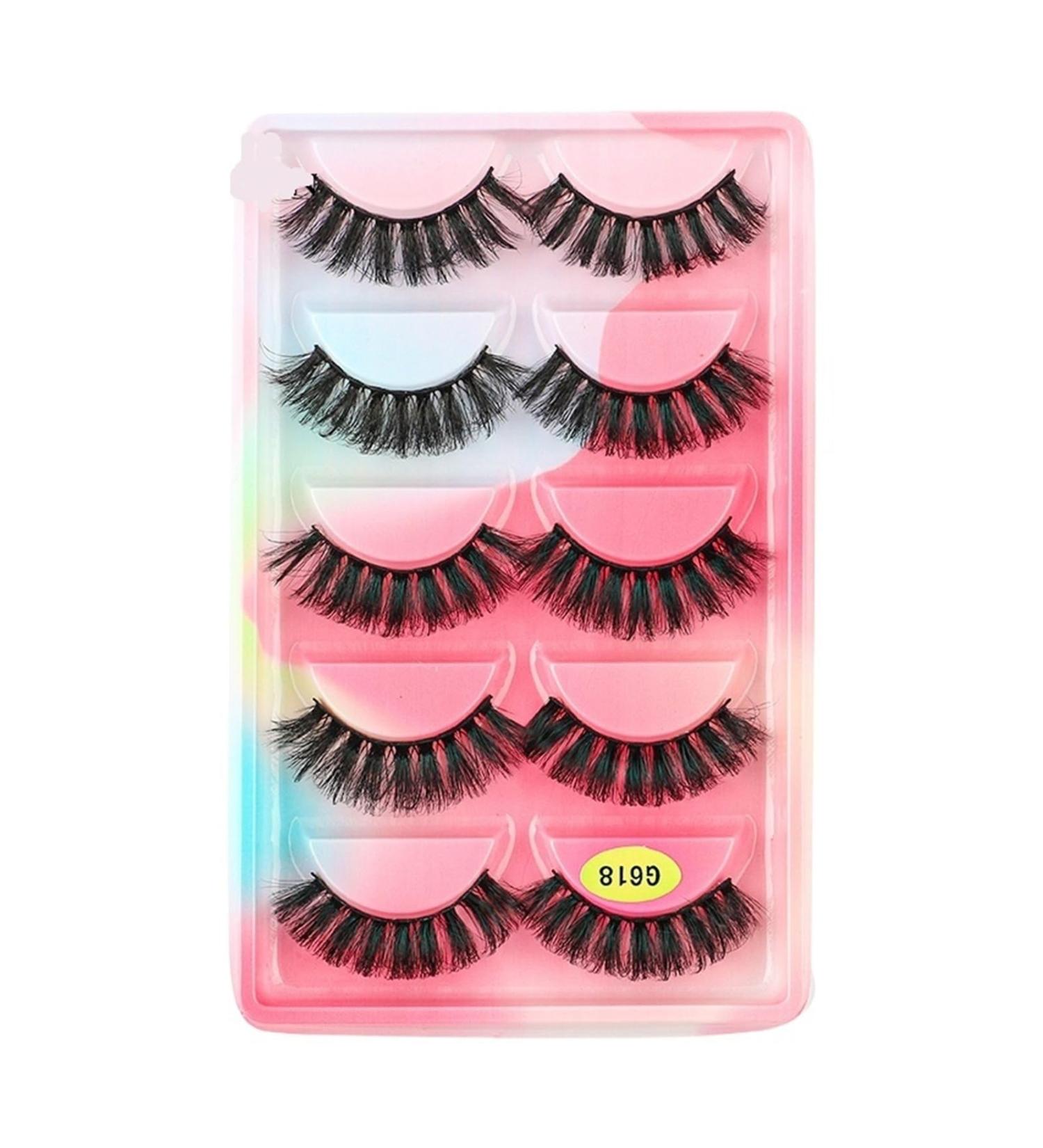 UAMOU Mink Lashes Bulk 5 Pair Natural Long Faux Cils Cilios Mink 3D False EyeLashes Makeup Fluffy Eye Lashes maquillaje Cheerfully (Color : G618CS Size : 20 BOXES (100 pairs)) - Buy Online on GoSupps.com