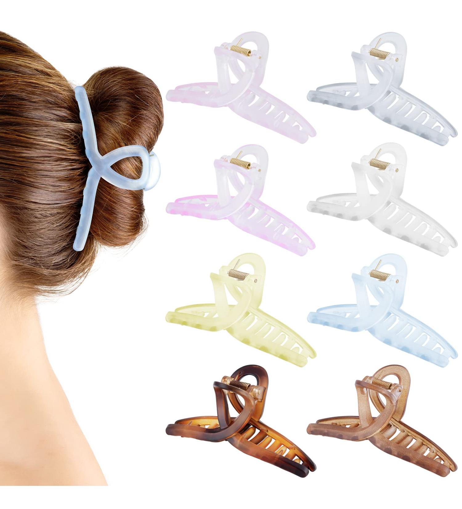 OKBA Large Hair Clips for Women - Matte Hair Claw Clips - Nonslip Strong Hold Jaw Clip - Fashion Hair Styling Accessories - 8 Count (Pack of 1) - Buy Online on GoSupps.com