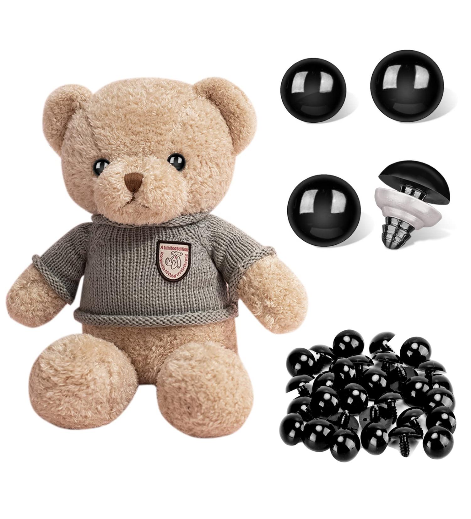 120 Pcs Black Plastic Safety Eyes for Big Stuffed Animals & Dolls | 20-24mm | Craft Supplies - Buy Online on GoSupps.com