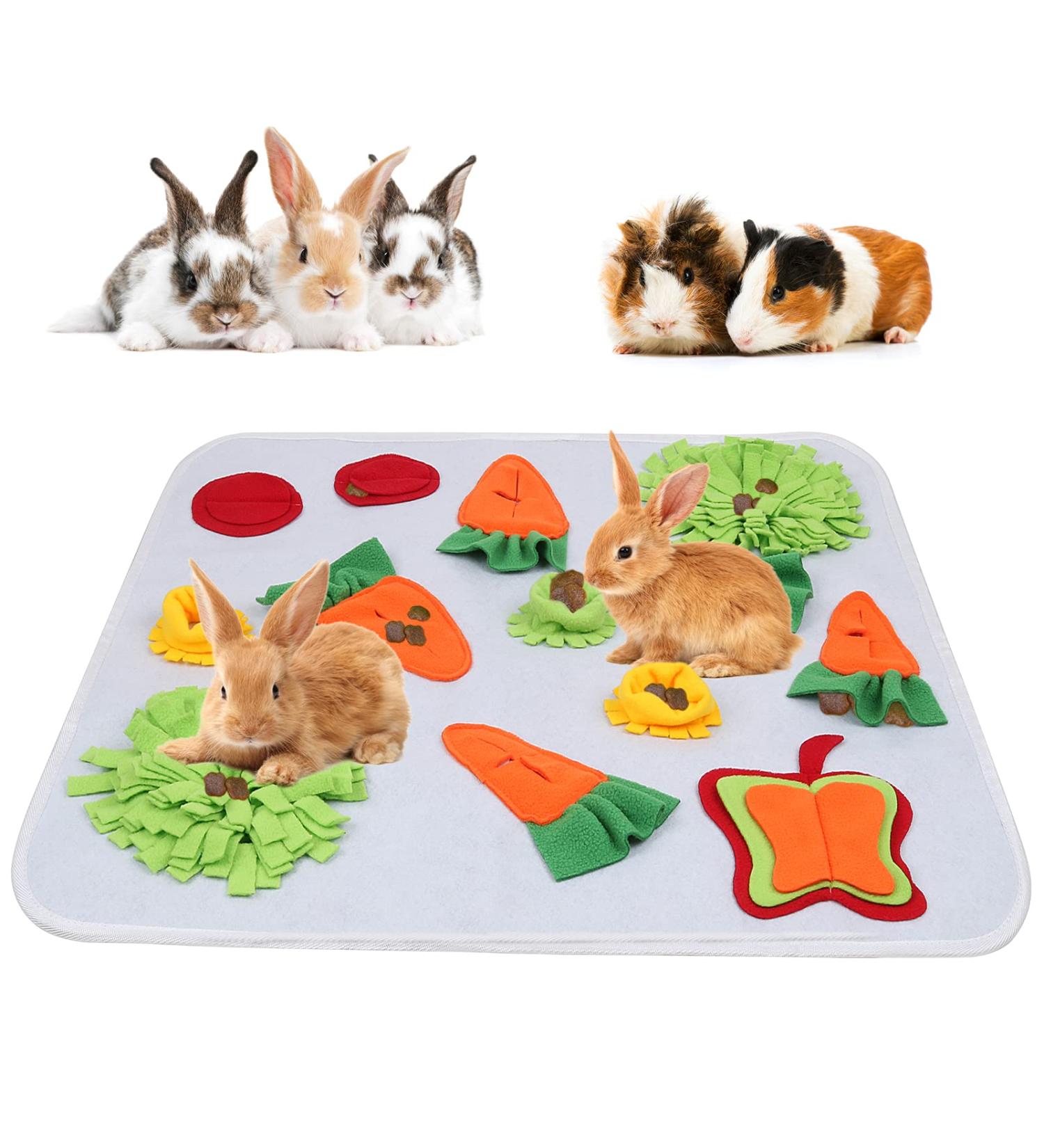 Interactive Rabbit Foraging Mat - Snuffle Pad Treat Dispenser for Small Pets | 60*60CM - Buy Online on GoSupps.com