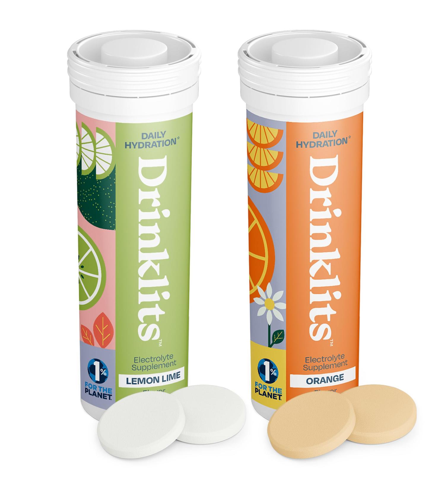 Buy Drinklits Lemon-Lime & Orange Electrolyte Tablets Bundle | 20 Servings | Natural Flavors | 0g Sugar | Daily Hydration | Travel Essential - Buy Online on GoSupps.com