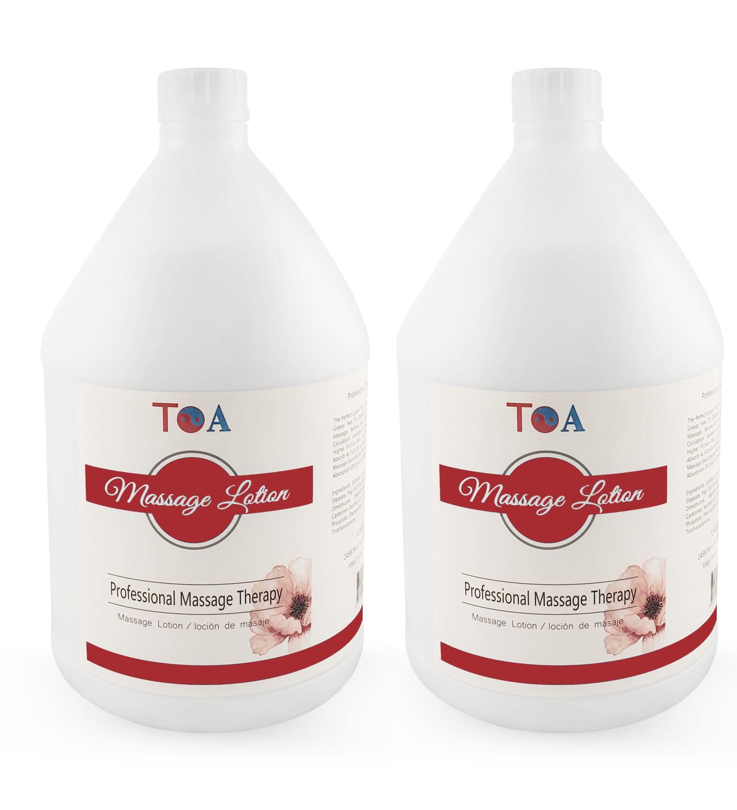 TOA Premium Unscented Massage Lotion - Vitamin-Rich Hydrating Lotion for Massage Therapy 2 Gallons (256 Fl Oz) - Natural Ingredients for All Skin Types - Buy Online on GoSupps.com