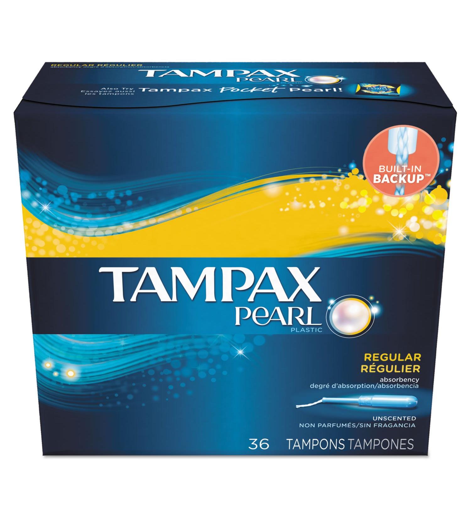 Tampax Pearl Regular Unscented Tampons, 36 Count - Size 36ct - Buy Online on GoSupps.com