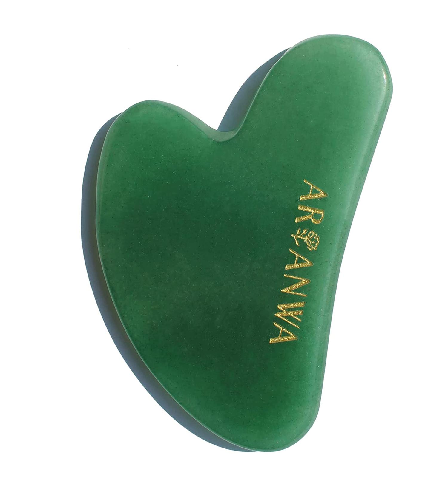 Ari Anwa Skincare Gua Sha Stein Liftingool | High-Quality Jade Massage Tool with Velvet Bag & Face Yoga eBook | Enhance Your Skincare Routine - Buy Online on GoSupps.com