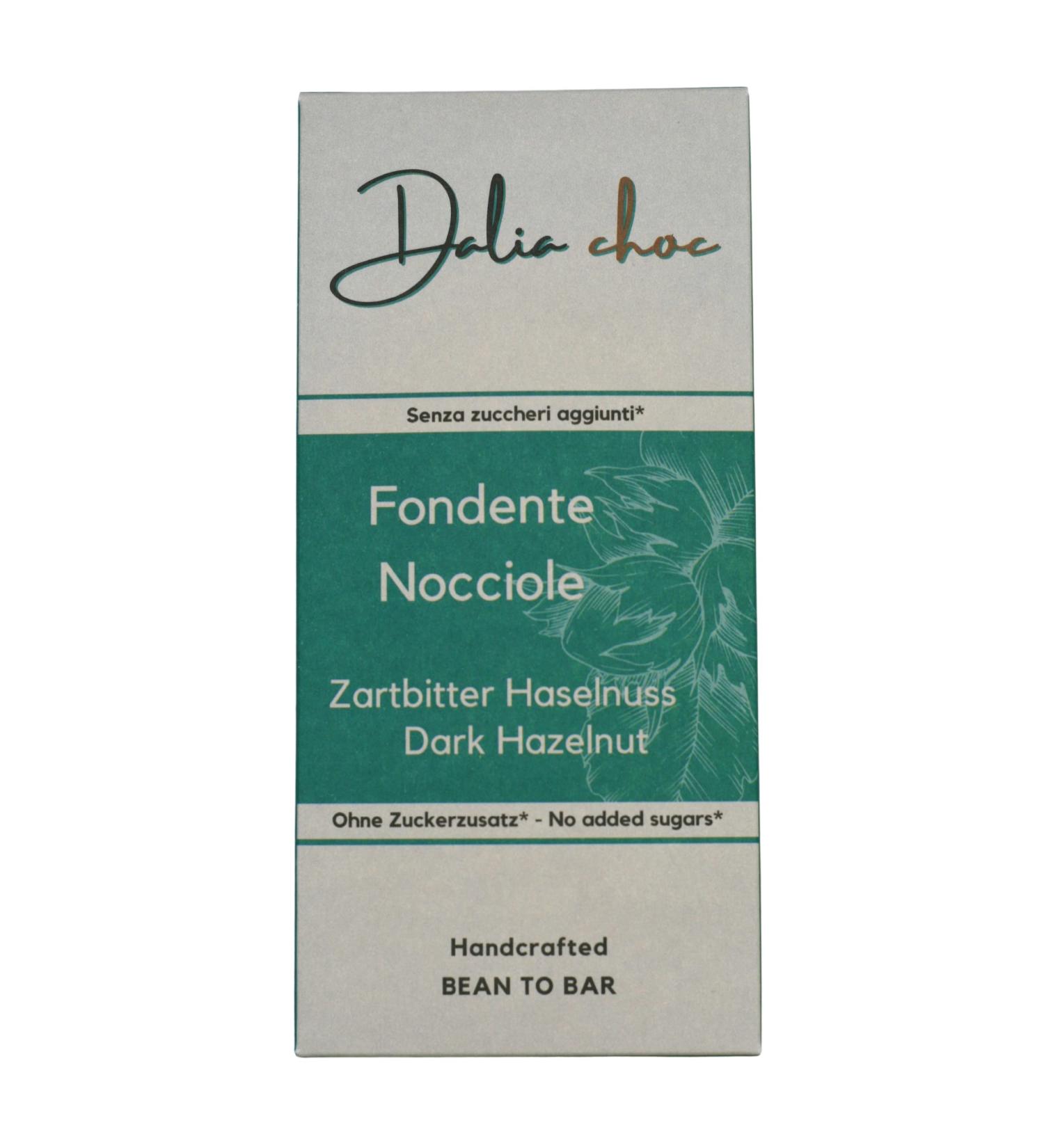 Dalia Choc - PREMIUM Chocolate Bars 70 gr | No added sugar - sweetened with erythritol | Made in Italy | BEAN TO BAR (Fondente - Hazelnuts) - Buy Online on GoSupps.com