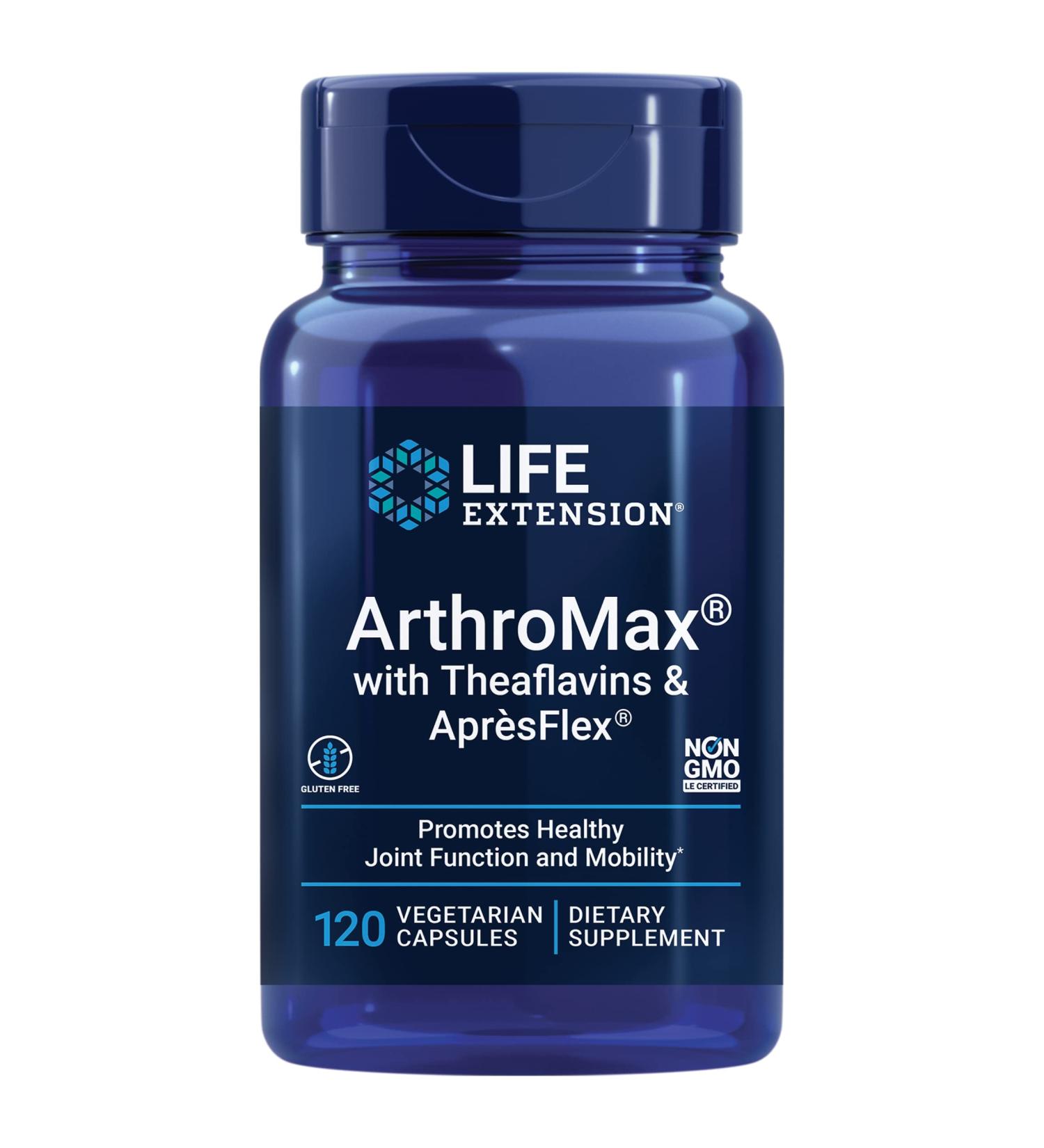 Buy Life Extension ArthroMax with Theaflavins & ApresFlex - 120 Vegetarian Capsules for Joint Support - Buy Online on GoSupps.com