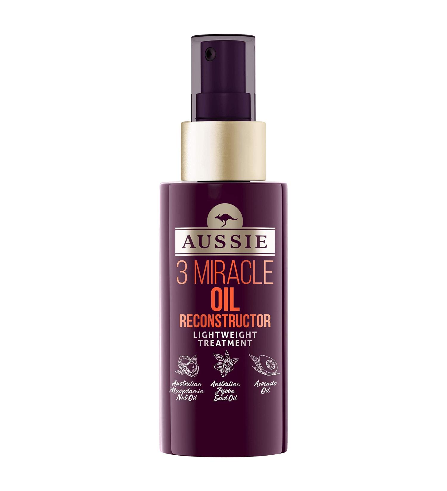 Aussie 3 Miracle Hair Oil Reconstructor with Macadamia Oil 100ml - Repair Damaged Hair - Buy Online on GoSupps.com