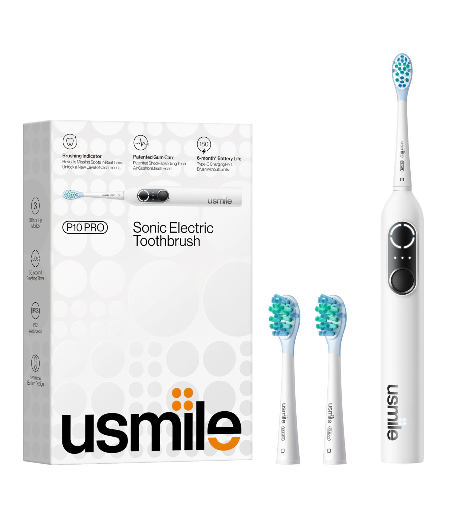 usmile P10 PRO Electric Toothbrush - Sonic Rechargeable 6-Month Battery Life Built-in Timer - Ideal for Adults | International Shipping - Buy Online on GoSupps.com