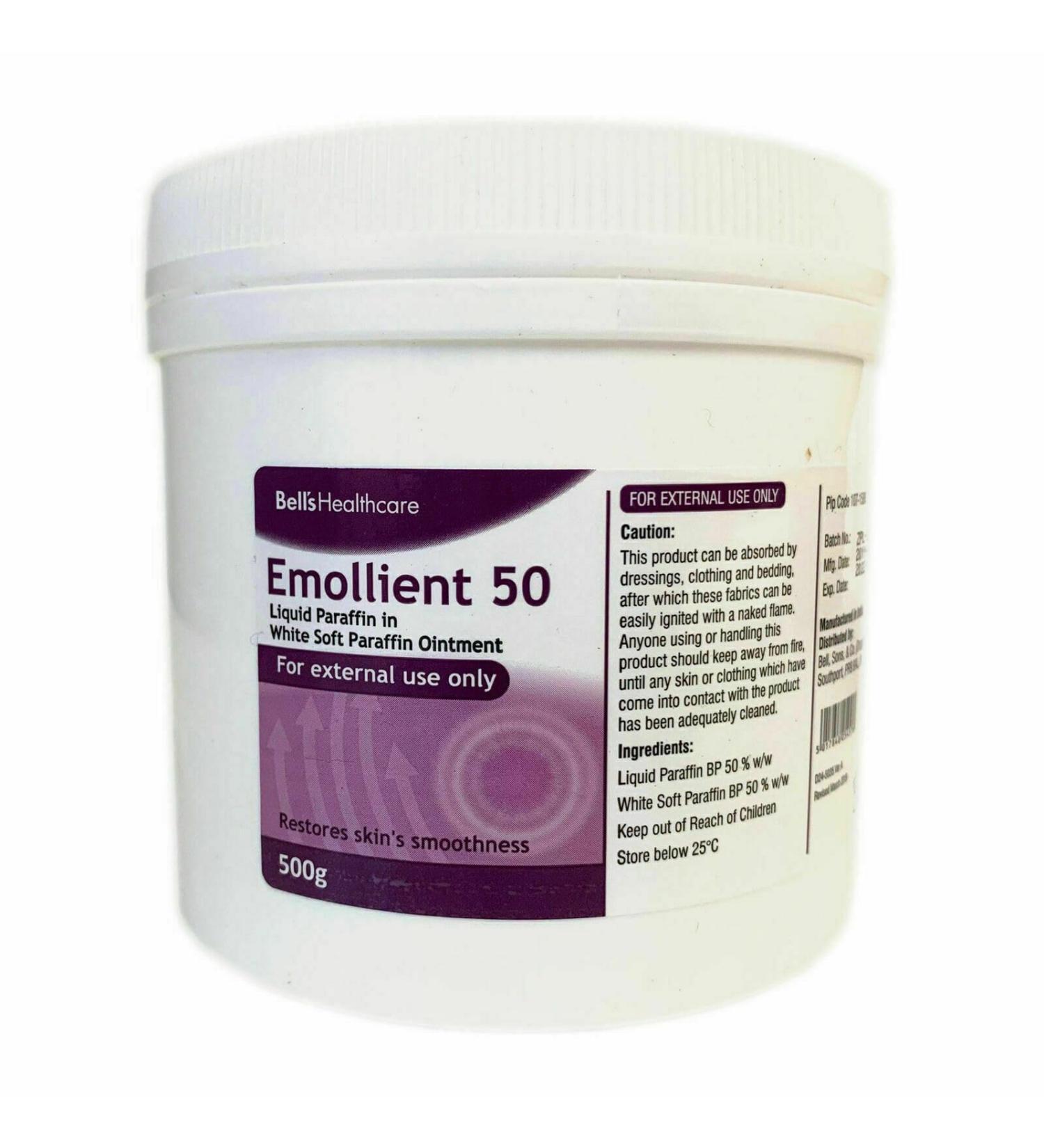 Emollient 50 Liquid Paraffin In White Soft Paraffin Ointment - 500g - Buy Online on GoSupps.com