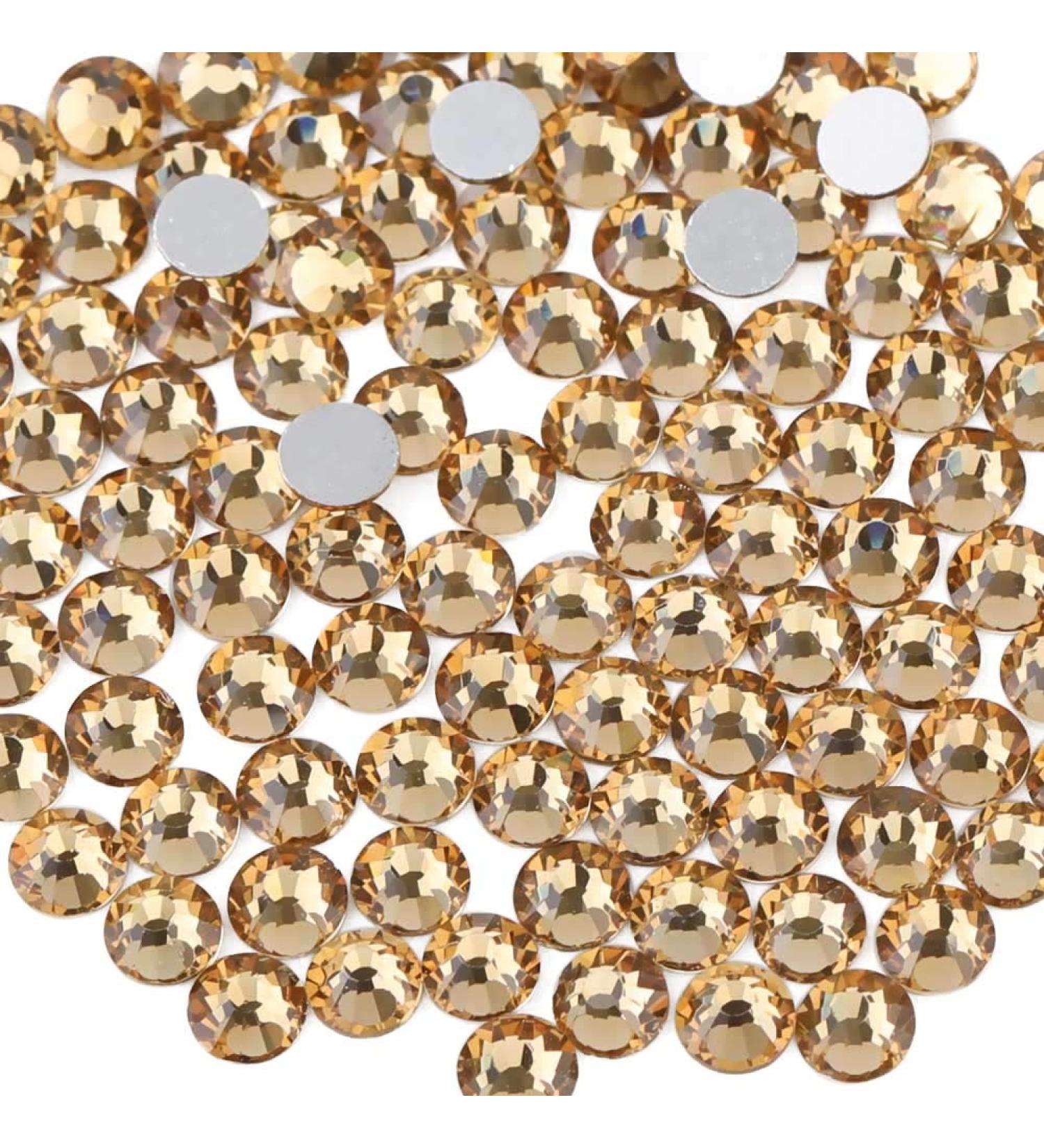 Beadsland 288 Pieces Flat Back Rhinestones | Lighter Citrin Nail Crystals SS30 (6.4-6.6mm) for Nail Art - Buy Online on GoSupps.com