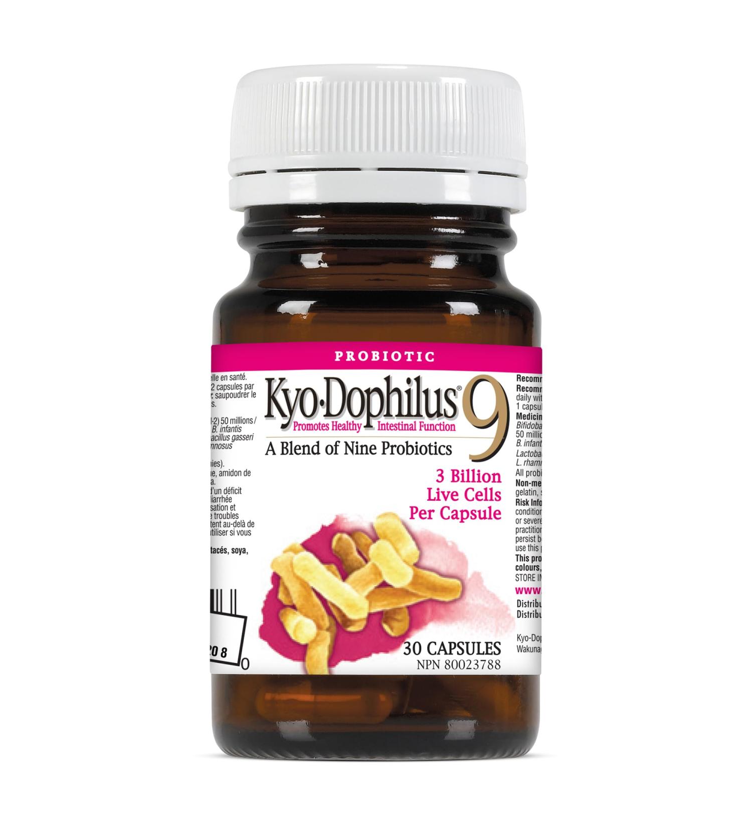 Kyolic - Kyo-Dophilus Probiotic 9 Strain 3 Billion 30 Capsules - Lactobacillus and Bifidobacterium Probiotic Supplement - Healthy Gut Intestinal Flora Indigestion Relief & Bowel Movement Supplement 30 count (Pack of 1) - Buy Online on GoSupps.com