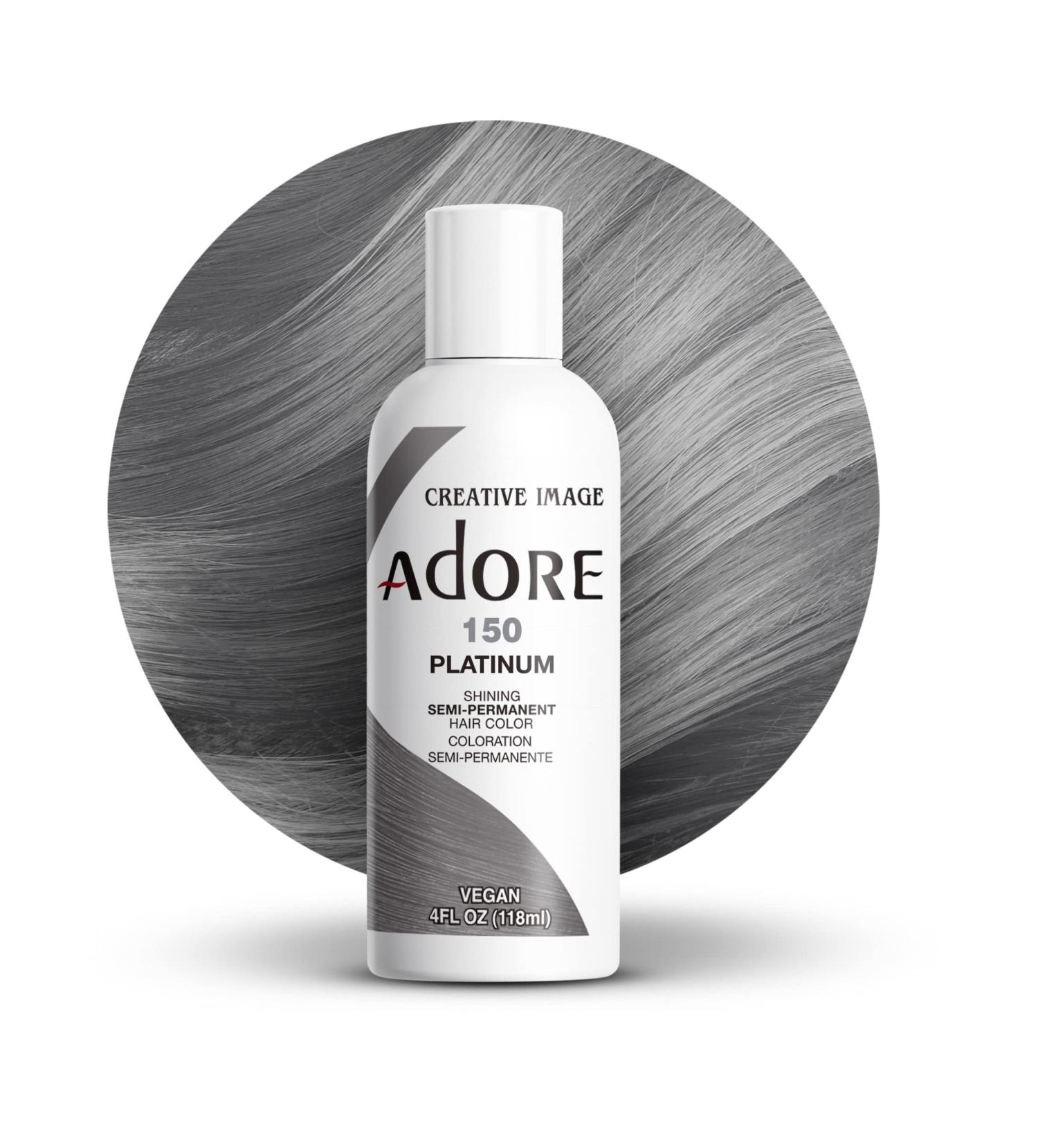 Adore 150 Platinum Vegan Semi Permanent Hair Dye - 4 Fl Oz Cruelty-Free Color - Pack of 1 - Buy Online on GoSupps.com