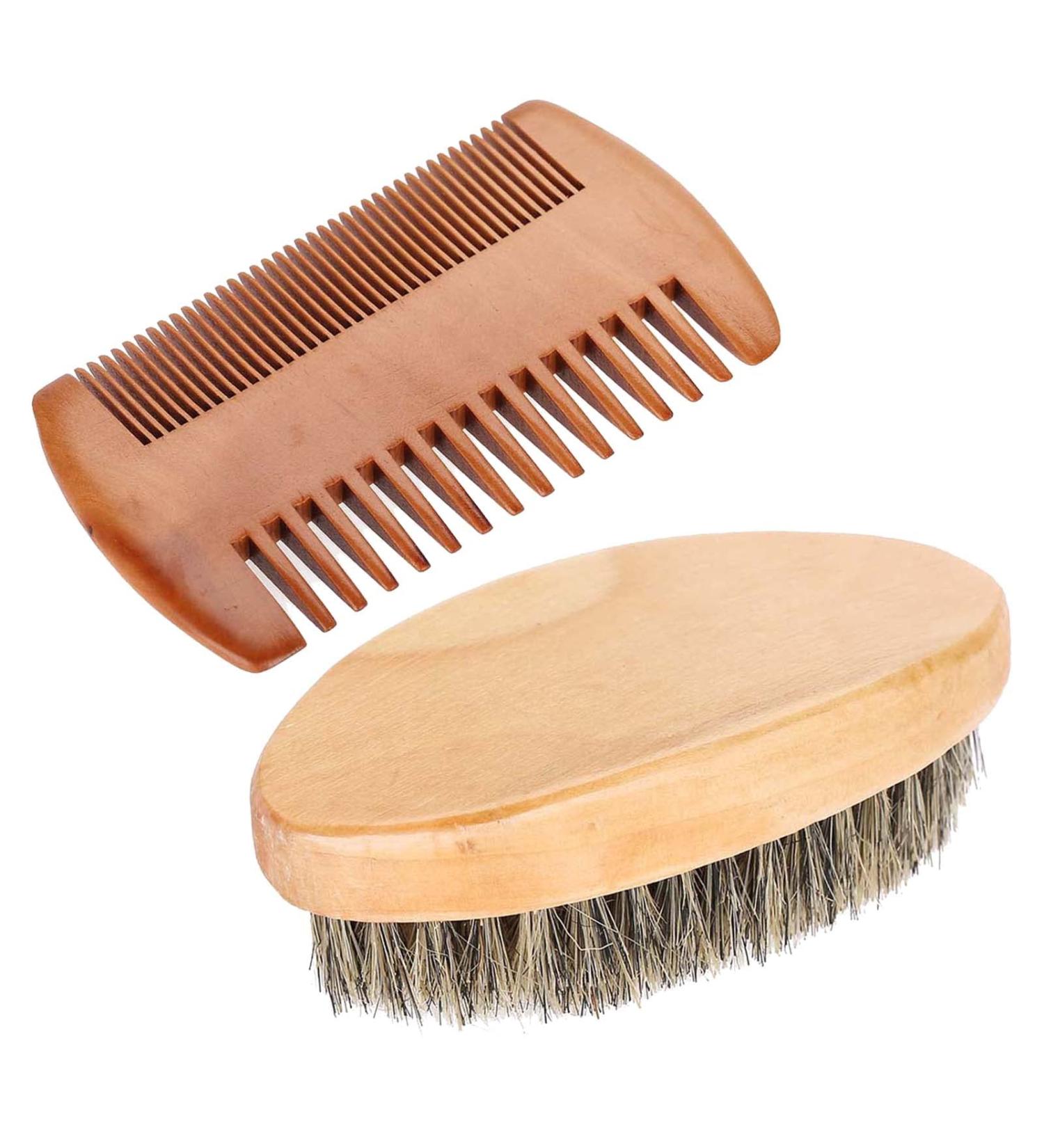 JTLB Men's Beard & Mustache Oval Brush Comb - Grooming Kit for Perfect Facial Hair & Shaving Care - Buy Online on GoSupps.com