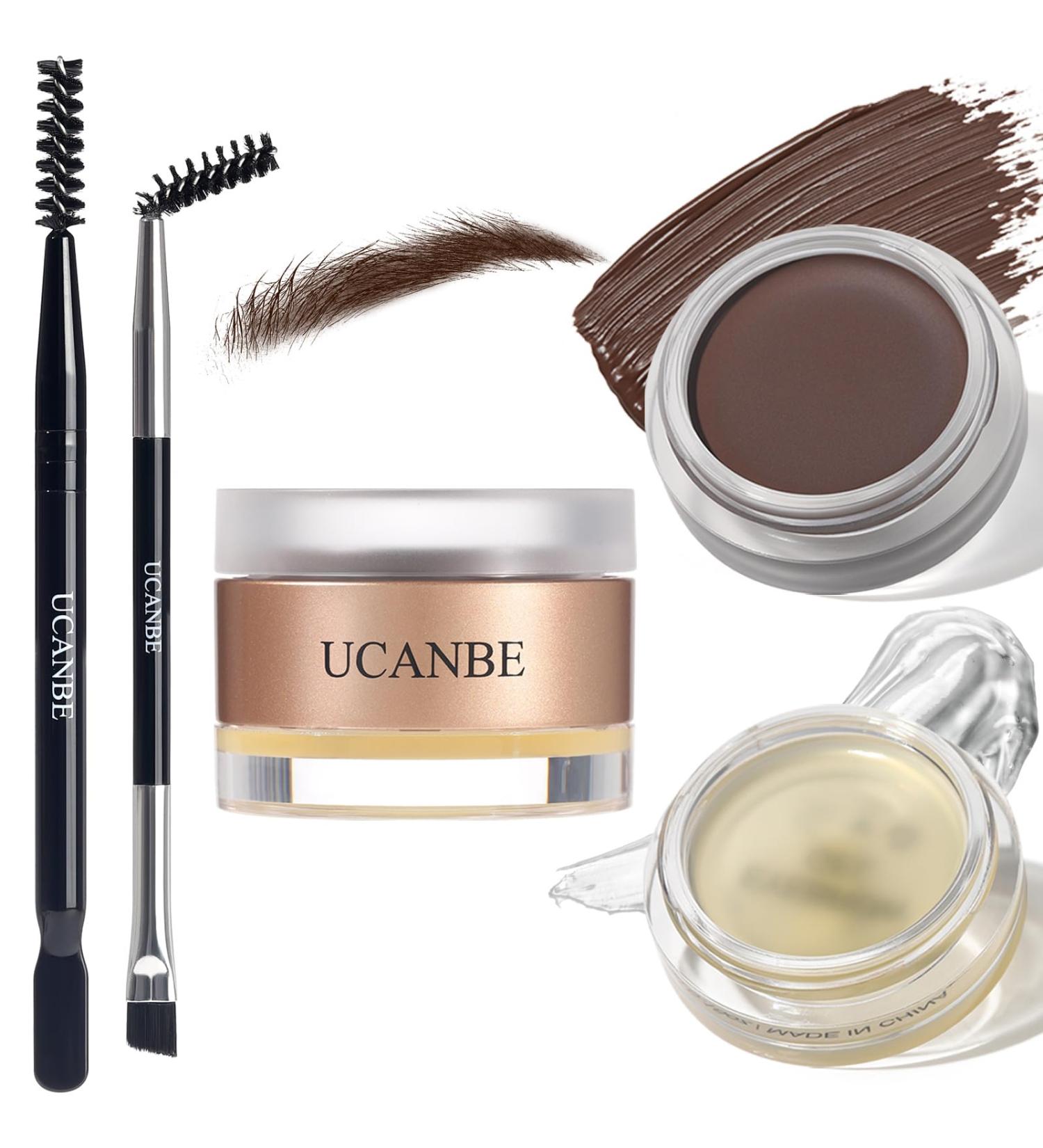 UCANBE Waterproof Eyebrow Gel & Wax Kit | Long-Lasting Dual-Ended Brush | 2-in-1 Eyebrow Makeup for Perfect Brows - Buy Online on GoSupps.com