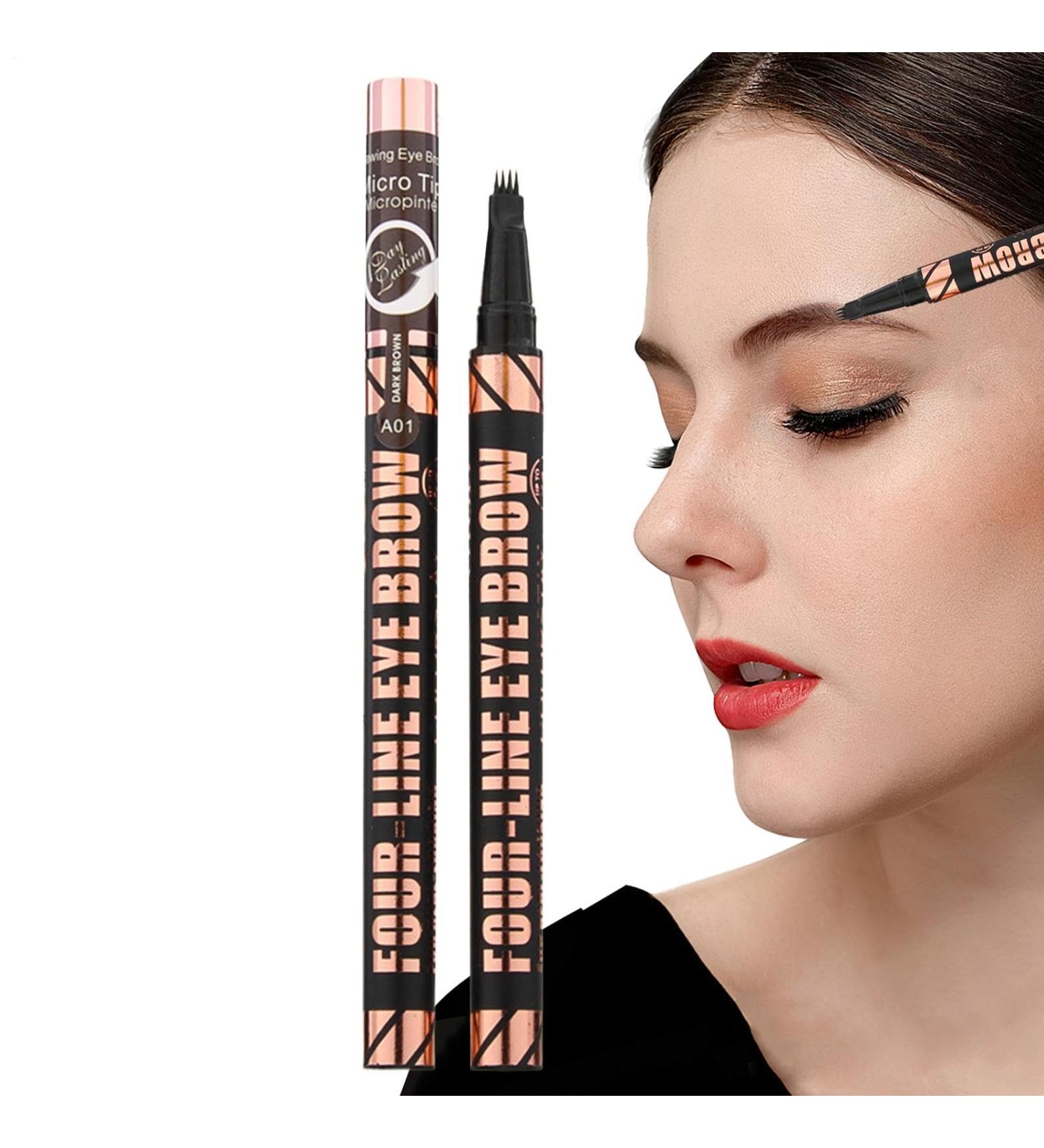 Jubepk Eyebrow Pencils Waterproof Eyebrow Tip Applicator 4 Tip Design Long Lasting Contouring 1ml Coloring Tool for Men Women Shaping and Filling in Sparse Areas - Buy Online on GoSupps.com