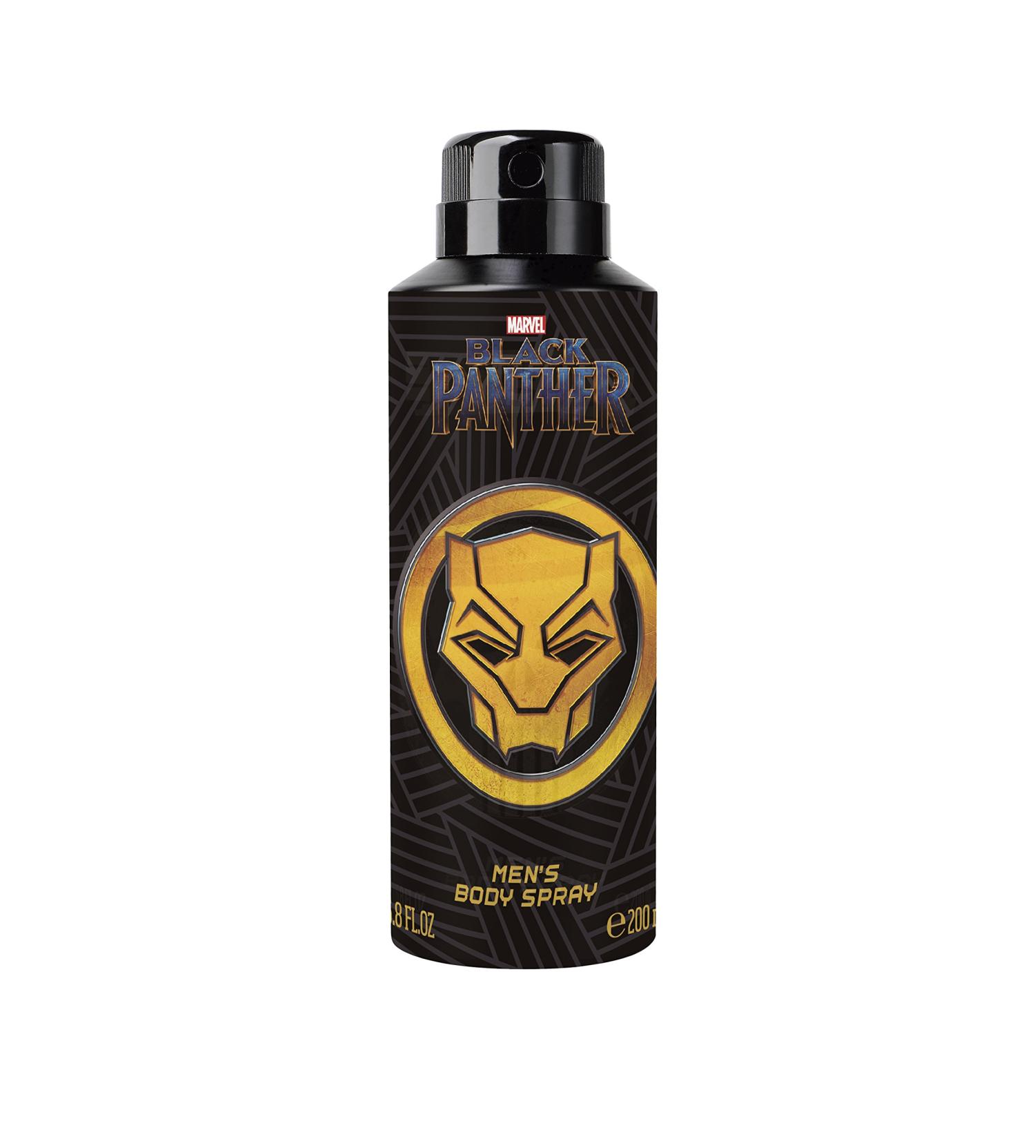 Black Panther Marvel Fragrance For Men Body Spray 6.8oz 200ml Made in Spain by Air Val International - Buy Online on GoSupps.com
