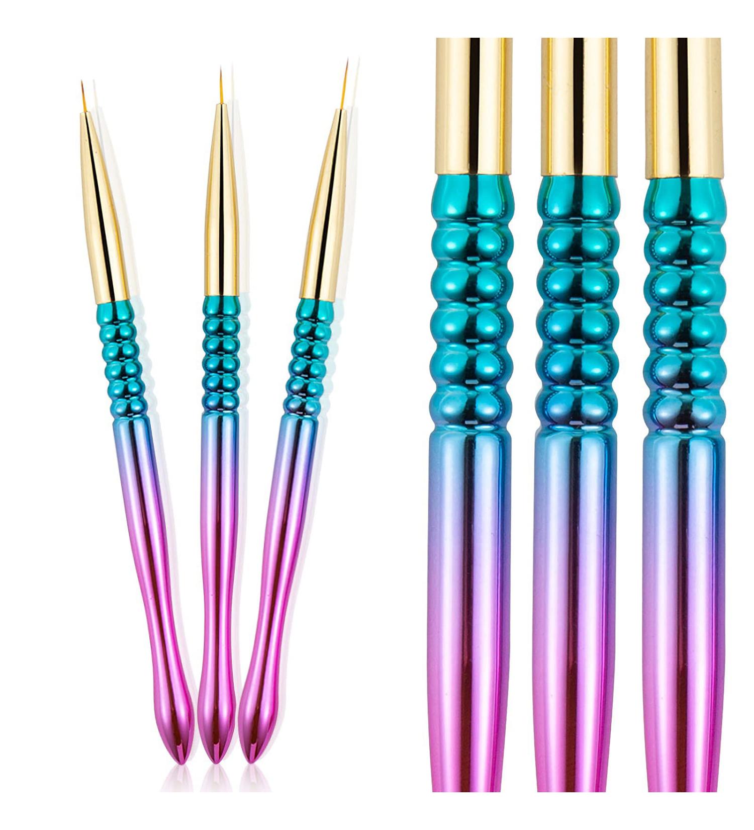 Professional Thin Nail Art Brush Set - 7/9/11mm Detail Brushes for Acrylic & Gel Nails | Perfect for Manicure Salons - Buy Online on GoSupps.com
