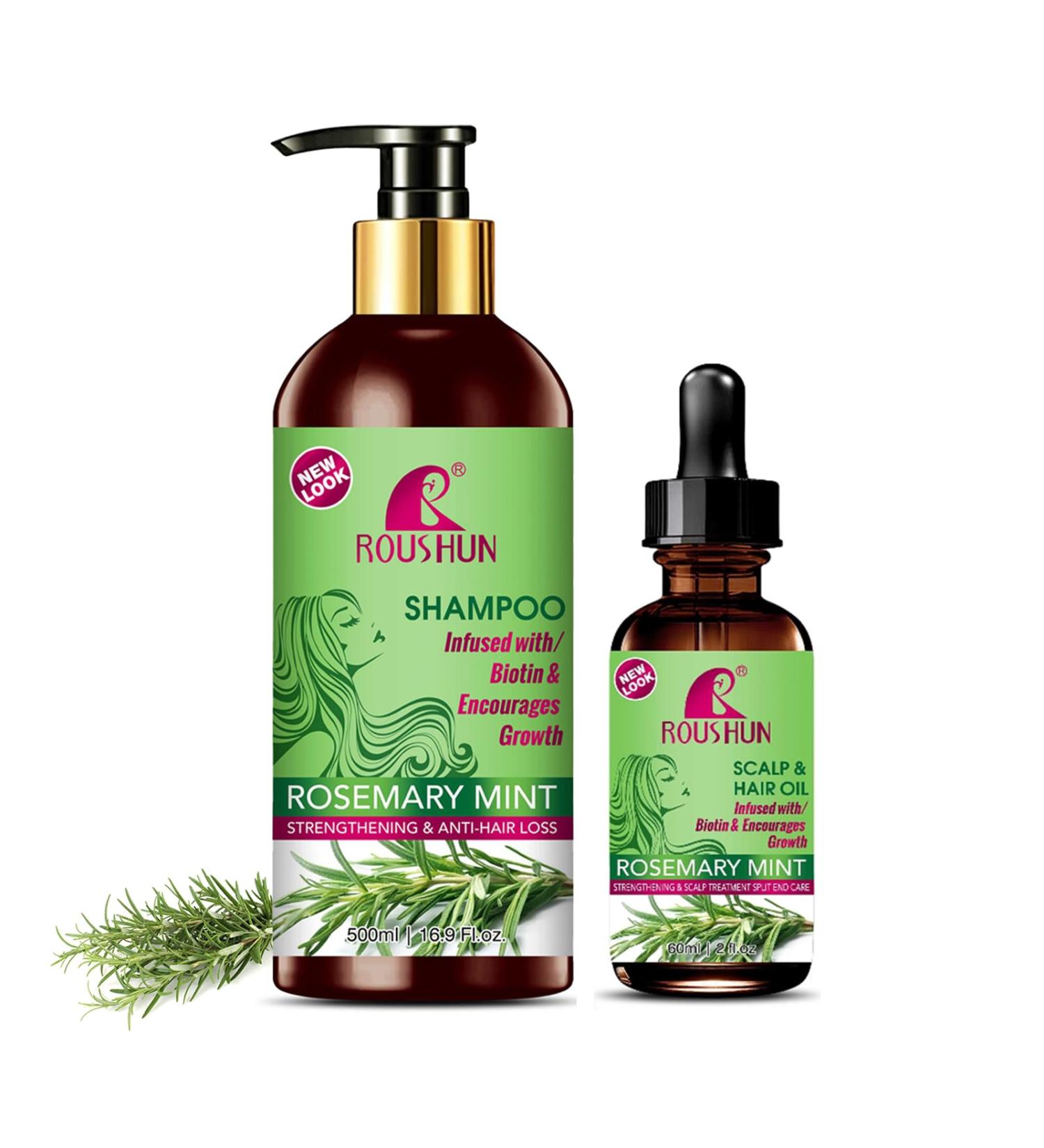Rosemary Mint Hair Shampoo & Serum Set | All Hair Types | Nourishing Rosemary Oil for Men & Women - Buy Online on GoSupps.com