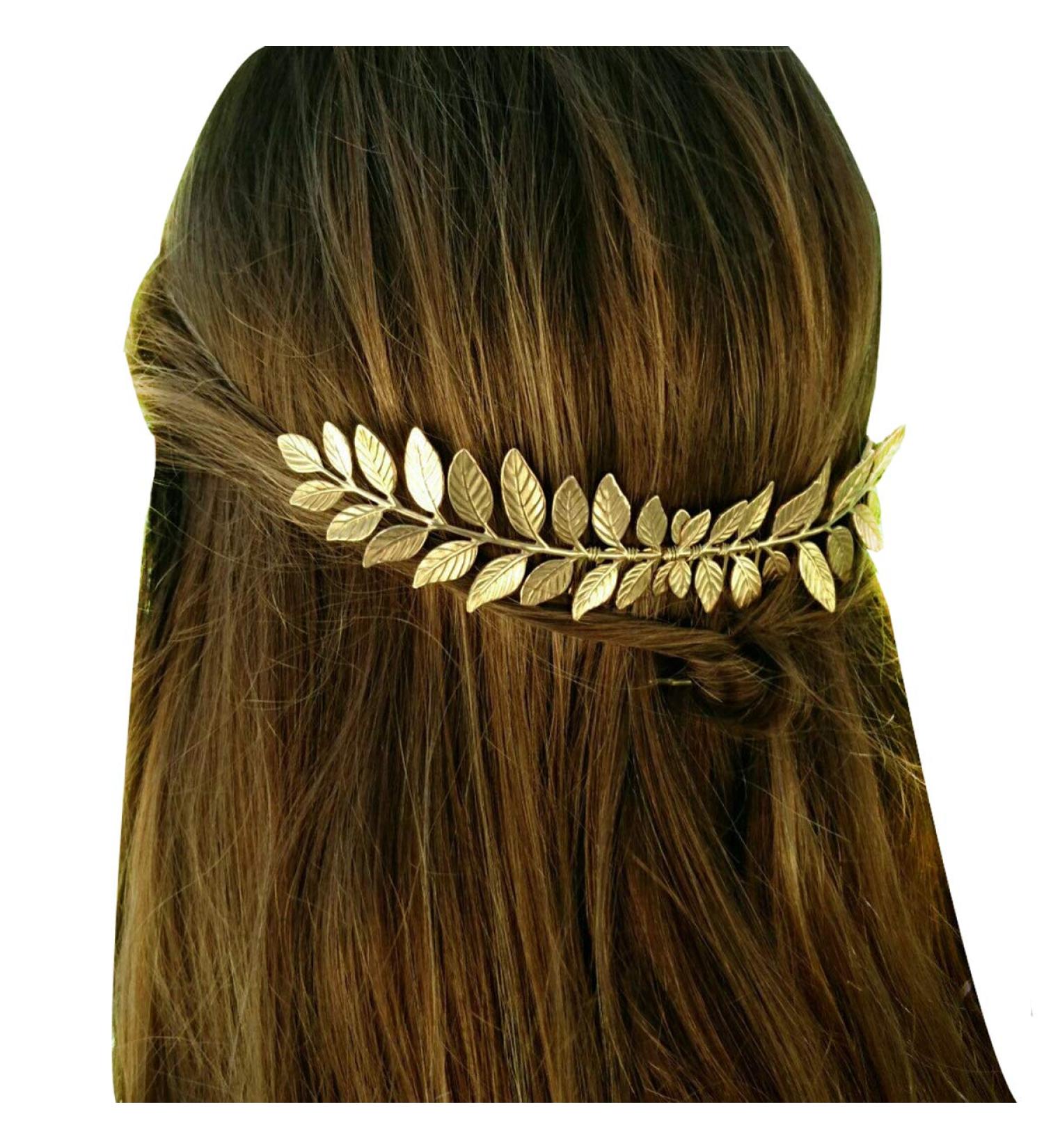 Bridal Gold Leaf Hair Comb Bridesmaid Hair Clips Hairpin Hair Accessories Wedding Hair Jewelry with Combs - Buy Online on GoSupps.com
