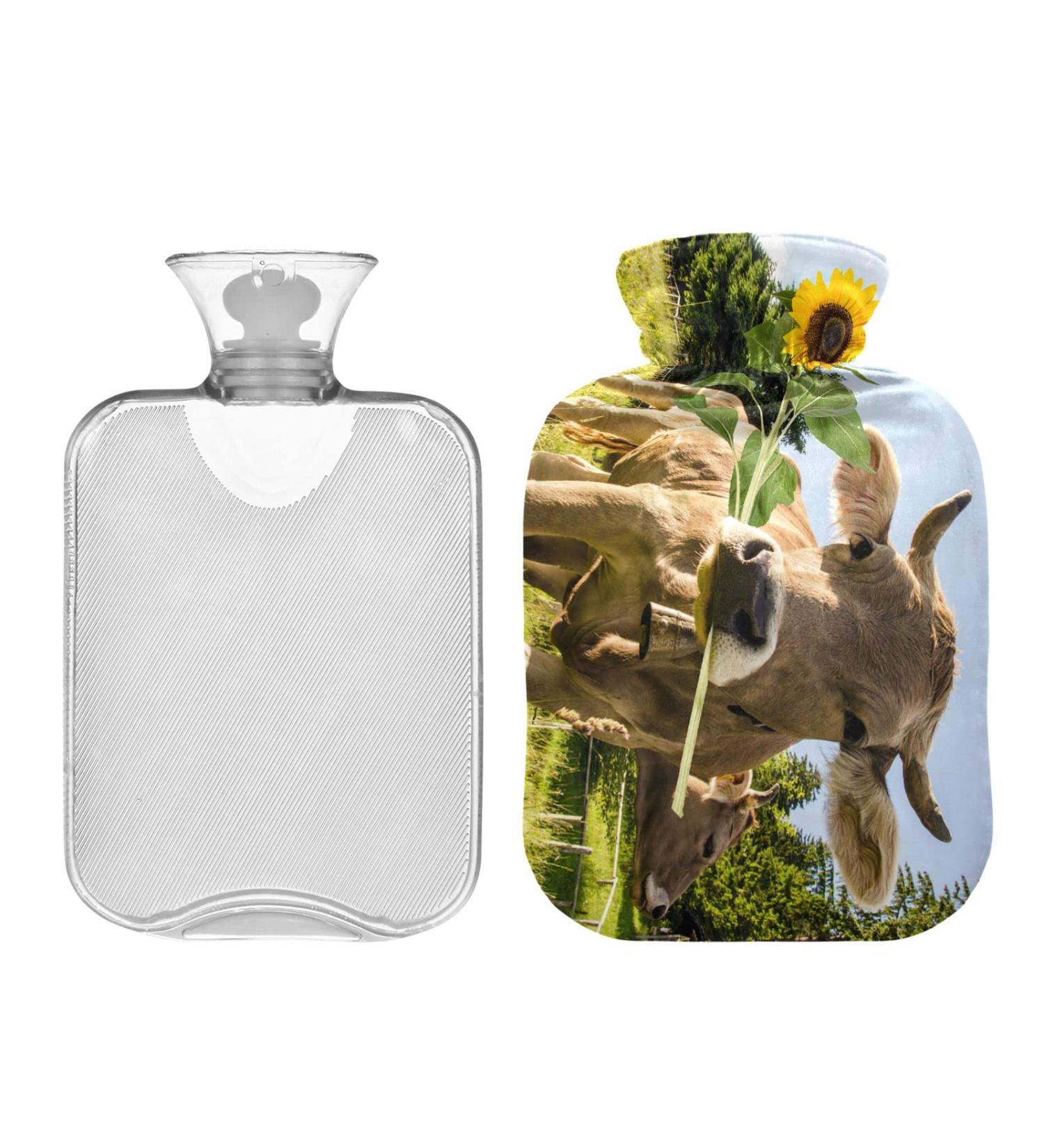 Buy Cow and Sunflower Hot Water Bottle 1L - Pain Relief & Heat Therapy | International Shipping Available - Buy Online on GoSupps.com