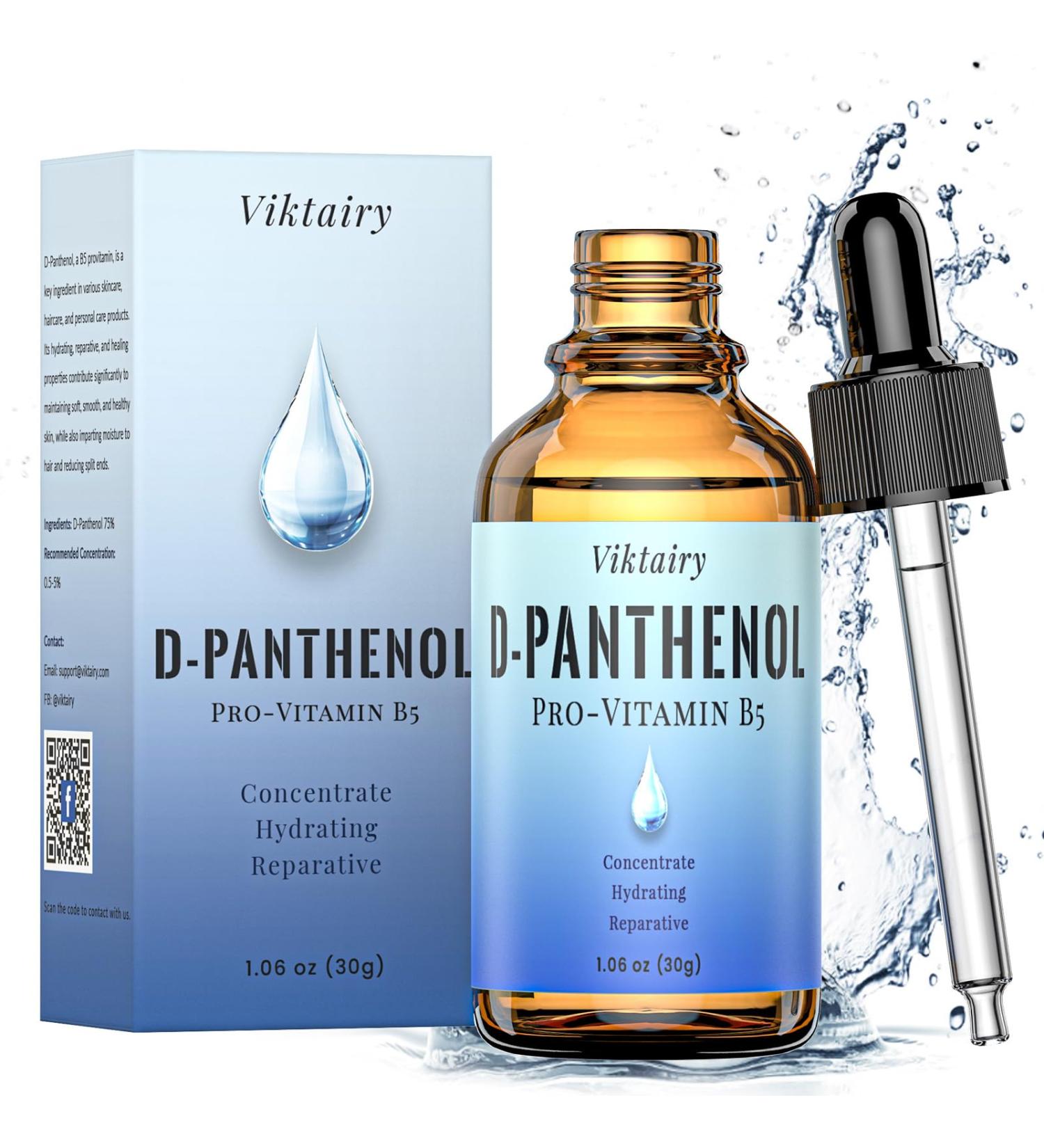 D-Panthenol Liquid (1oz 30g) Concentrate Pro-vitamin B5 Raw Active Ingredient for Skin Hydration Cosmetic Grade Dexpanthenol for DIY Face Hair Nails and Skincare Serum Moisture Cream - Buy Online on GoSupps.com