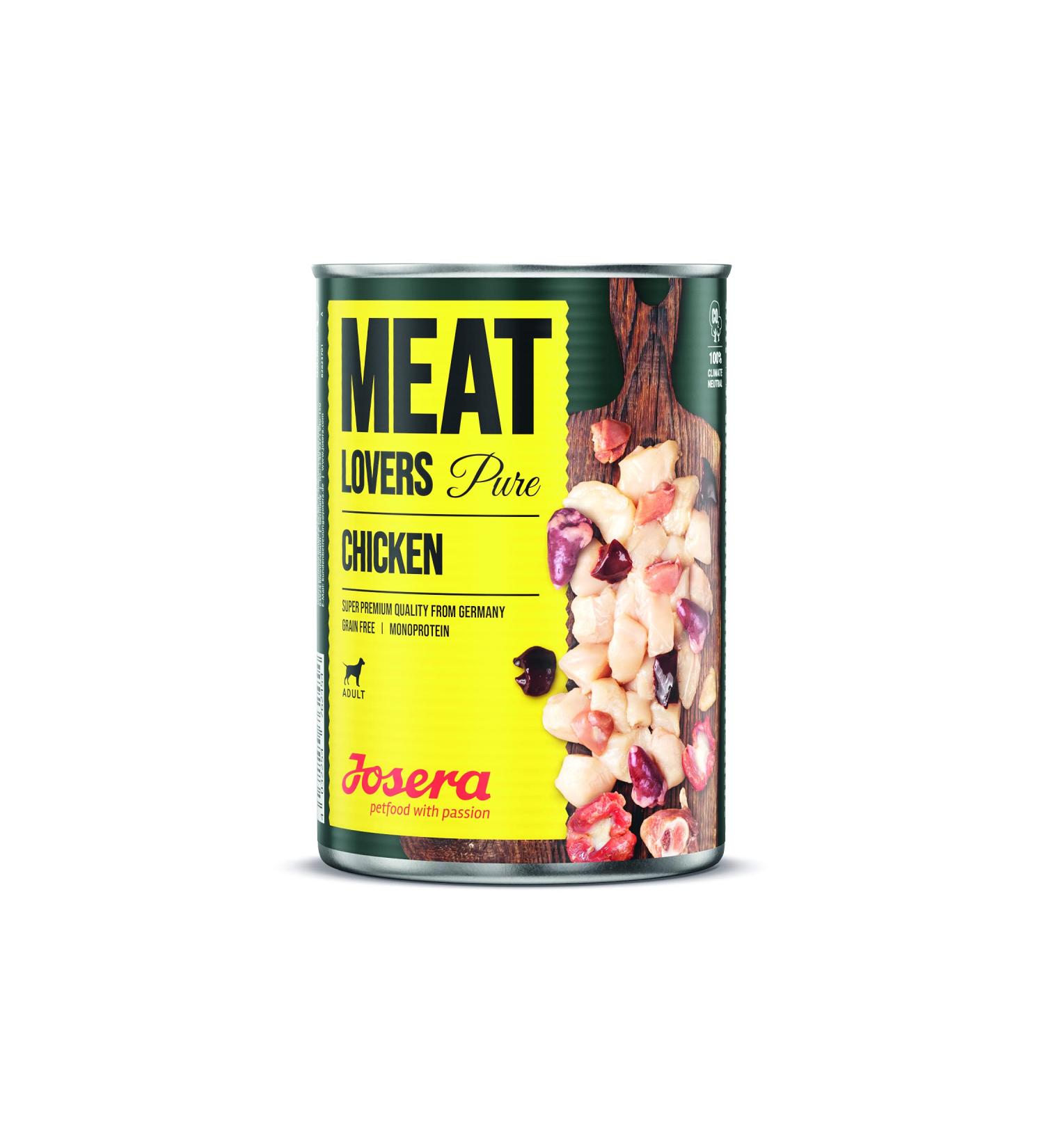 Josera Meat Lovers Pure Chicken Wet Dog Food - High Meat Cereal-Free 6 x 400g Pack - Buy Online on GoSupps.com