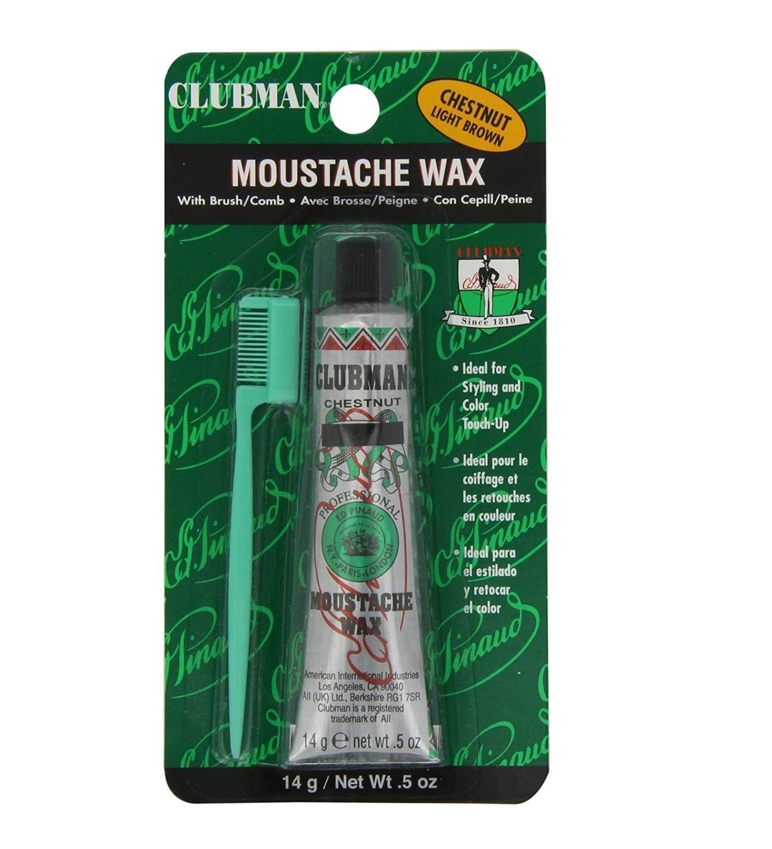 Clubman Moustache cire marron 0 50 oz (Pack de 4)