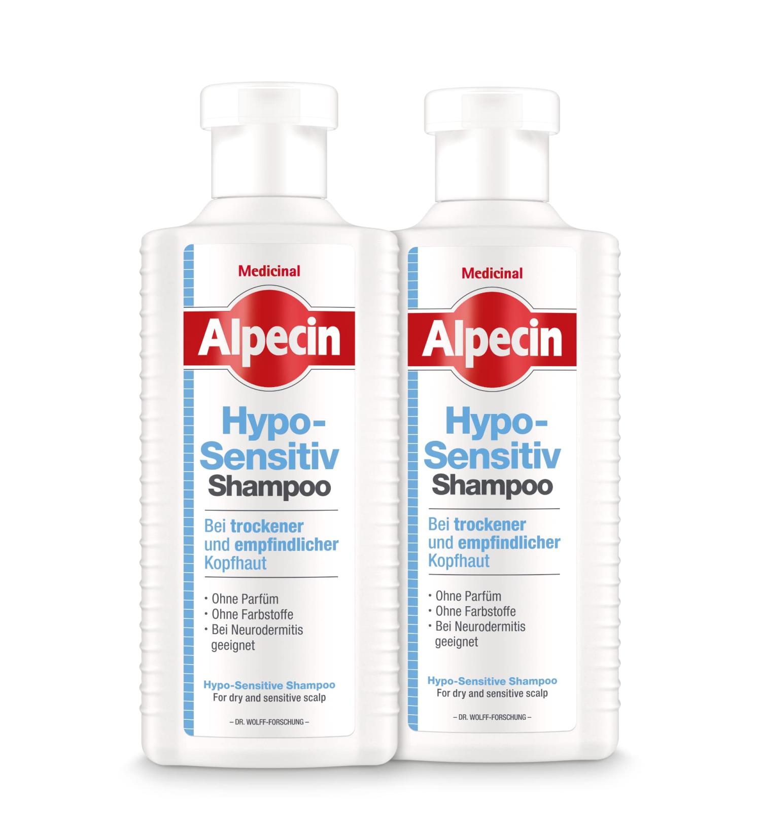  Alpecin Alpecin Hyposensitive Shampoo 2 x 250 ml Shampoo for hair on dry and sensitive scalps Dye-free and fragrance-free - Buy Online on GoSupps.com