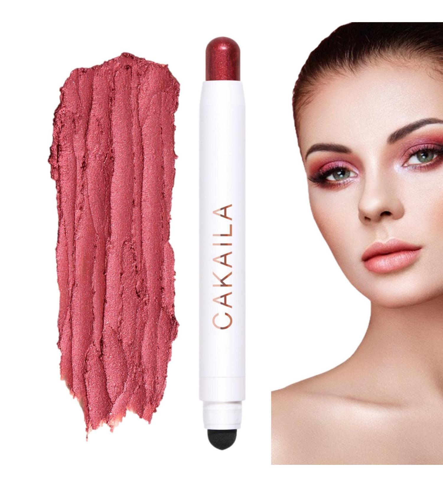 Eye Shadow Sticks Smudge-Proof Double-end Pencil Eyeshadow Stick | Highlighter Stick Makeup Crayon Automatic Rotating for Silky Look - Buy Online on GoSupps.com