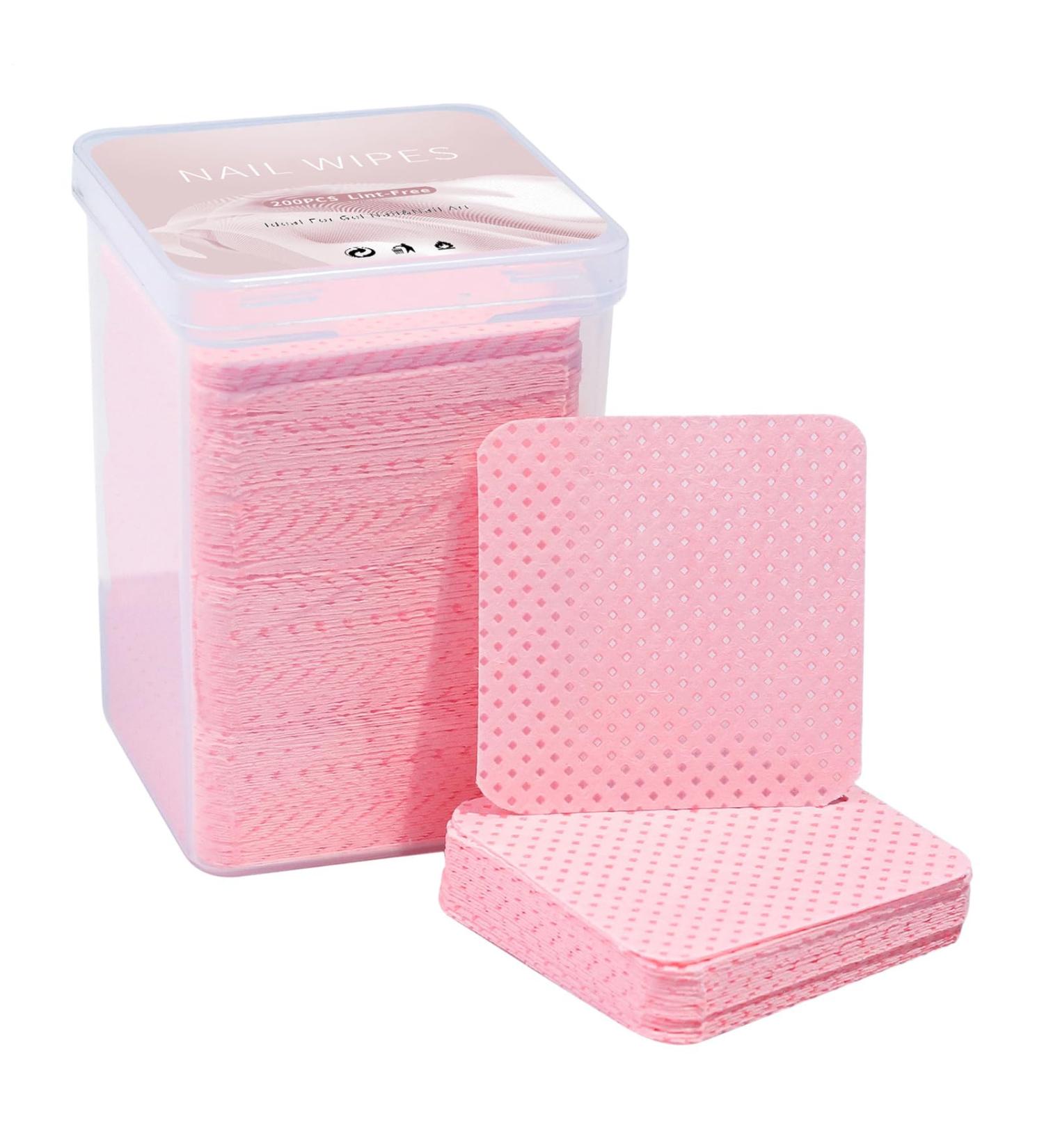 Lint Free Nail Wipes - 200pcs Non Woven Nail Polish Remover Pads Cosmetic Prep Squares | for Gel Removal Travel Acr Extension Care - Buy Online on GoSupps.com